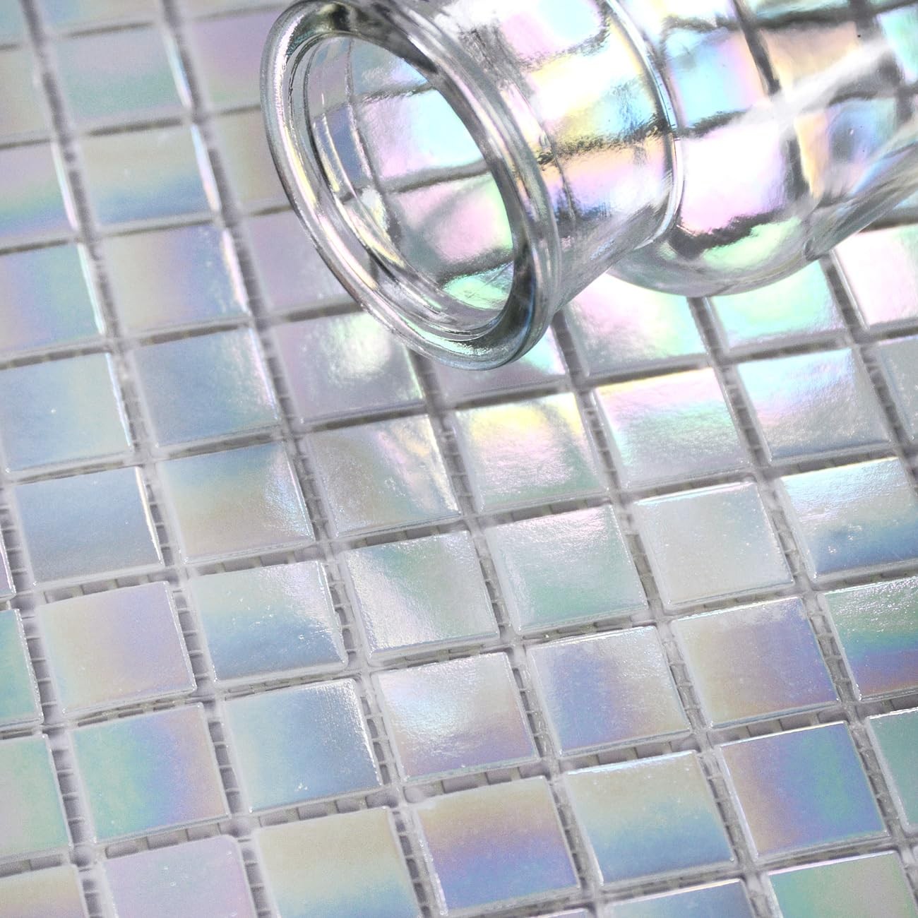Smafusion 11.5Sqft Iridescent Tiles For Bathroom Floor And Wall Kitchen