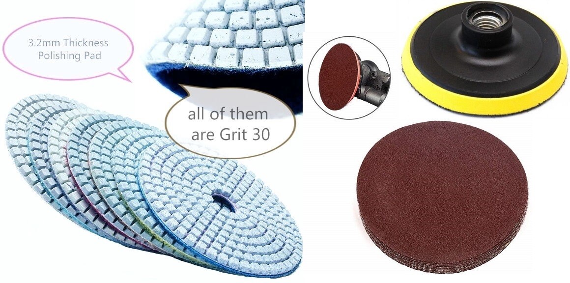 5″ Diamond Polishing Pad Sandpaper 64+1 for stone concrete metal wood fiberglass