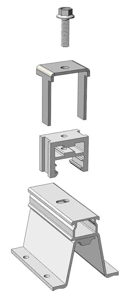 4 or 10 MageBracket CL Rail-less Solar Panel Mounting Kits Corrugated Metal Roof