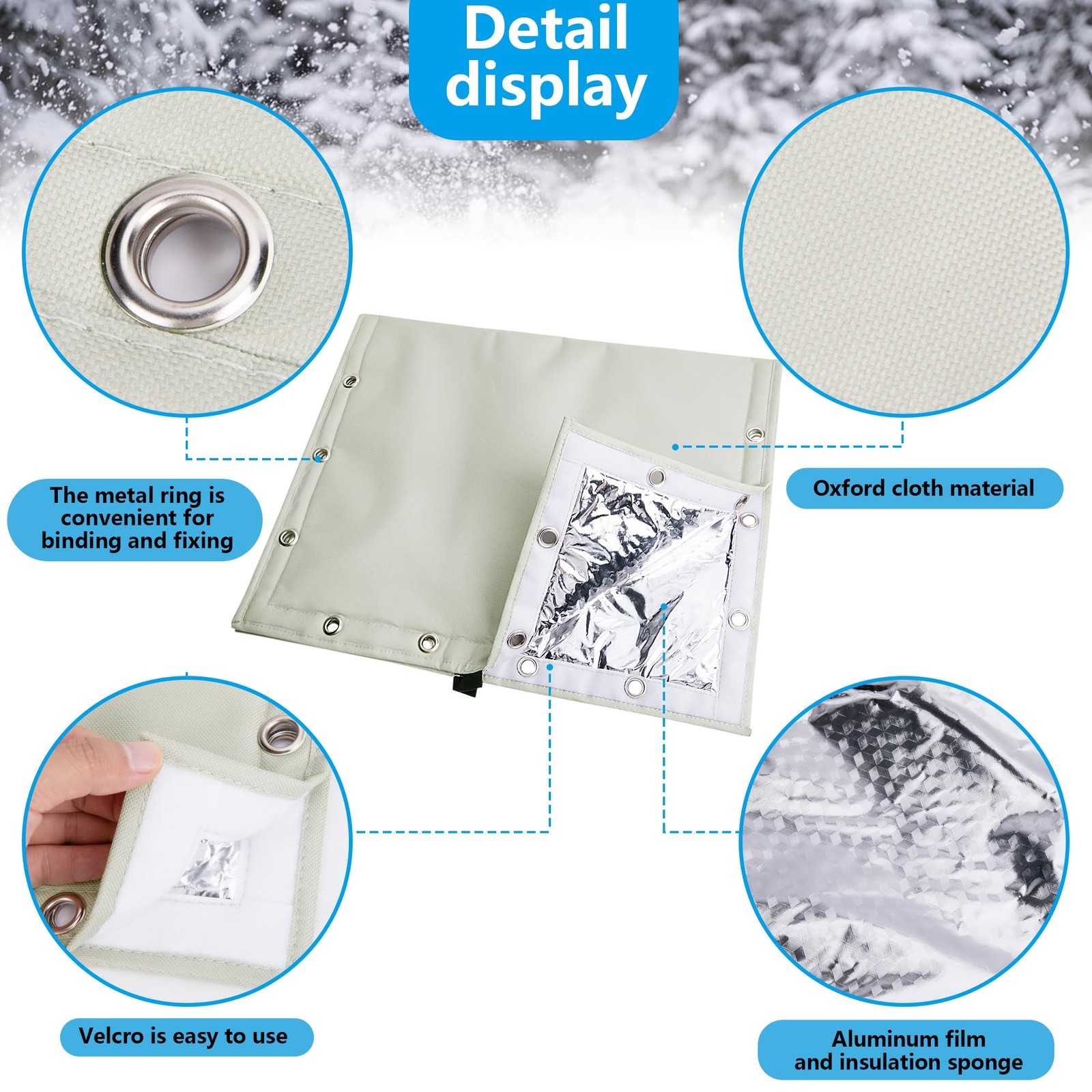 30 x 24 Inch Backflow Preventer Insulation Cover- 3 Way Opening Light Gray