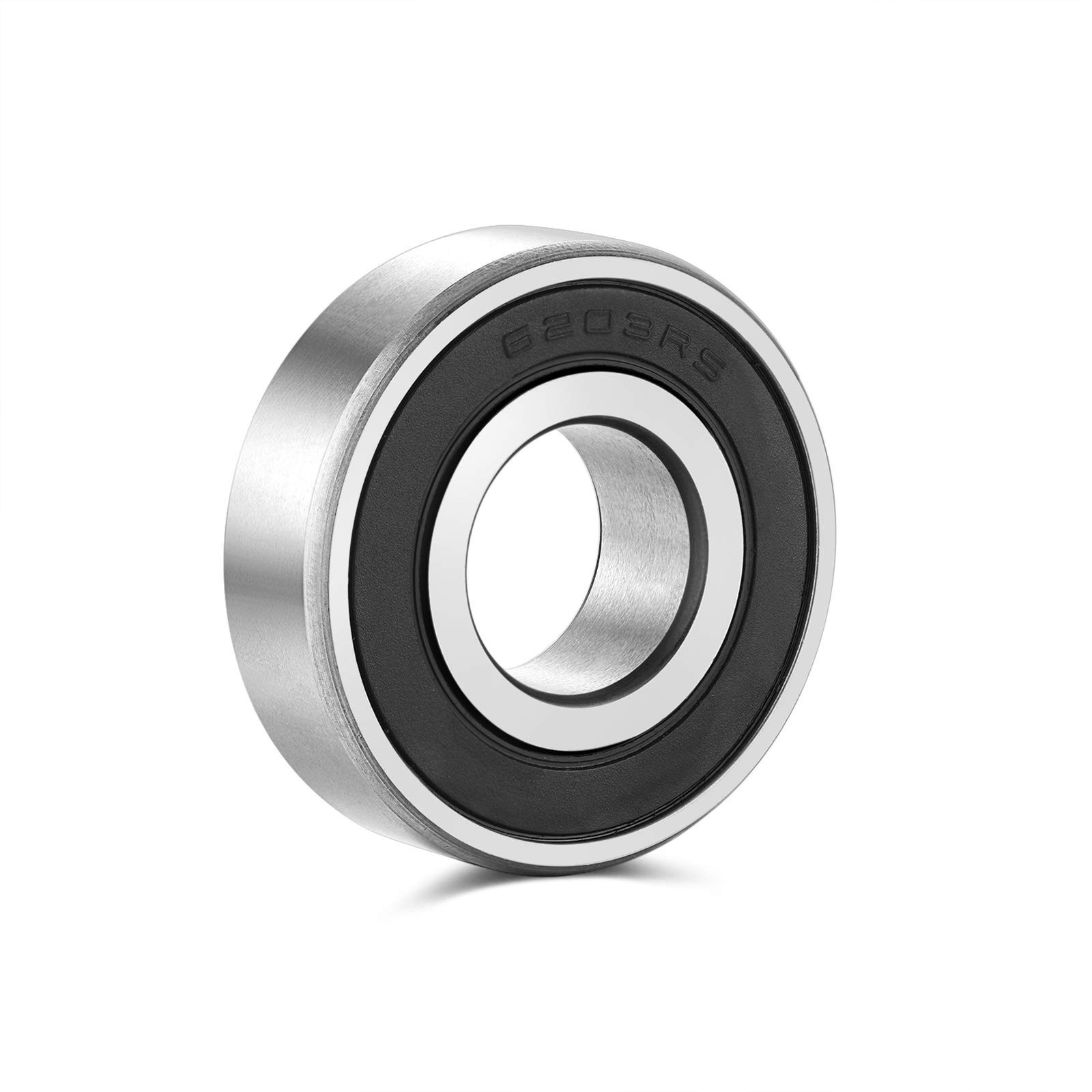 6203-2RS Double-Rubber Sealed Greased Ball-Bearings – 17x40x12mm, 2 Pcs, Wide…