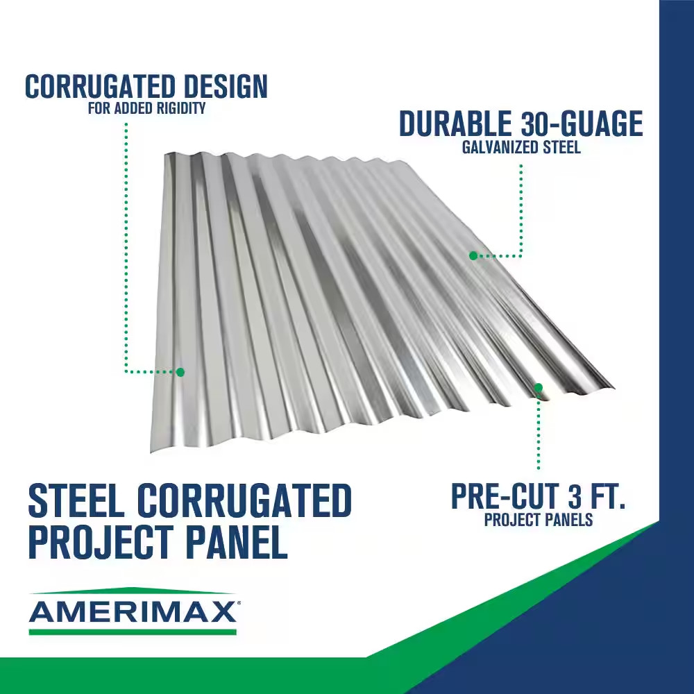 3 ft. Galvanized Steel Corrugated Project Panel (3-Pack)