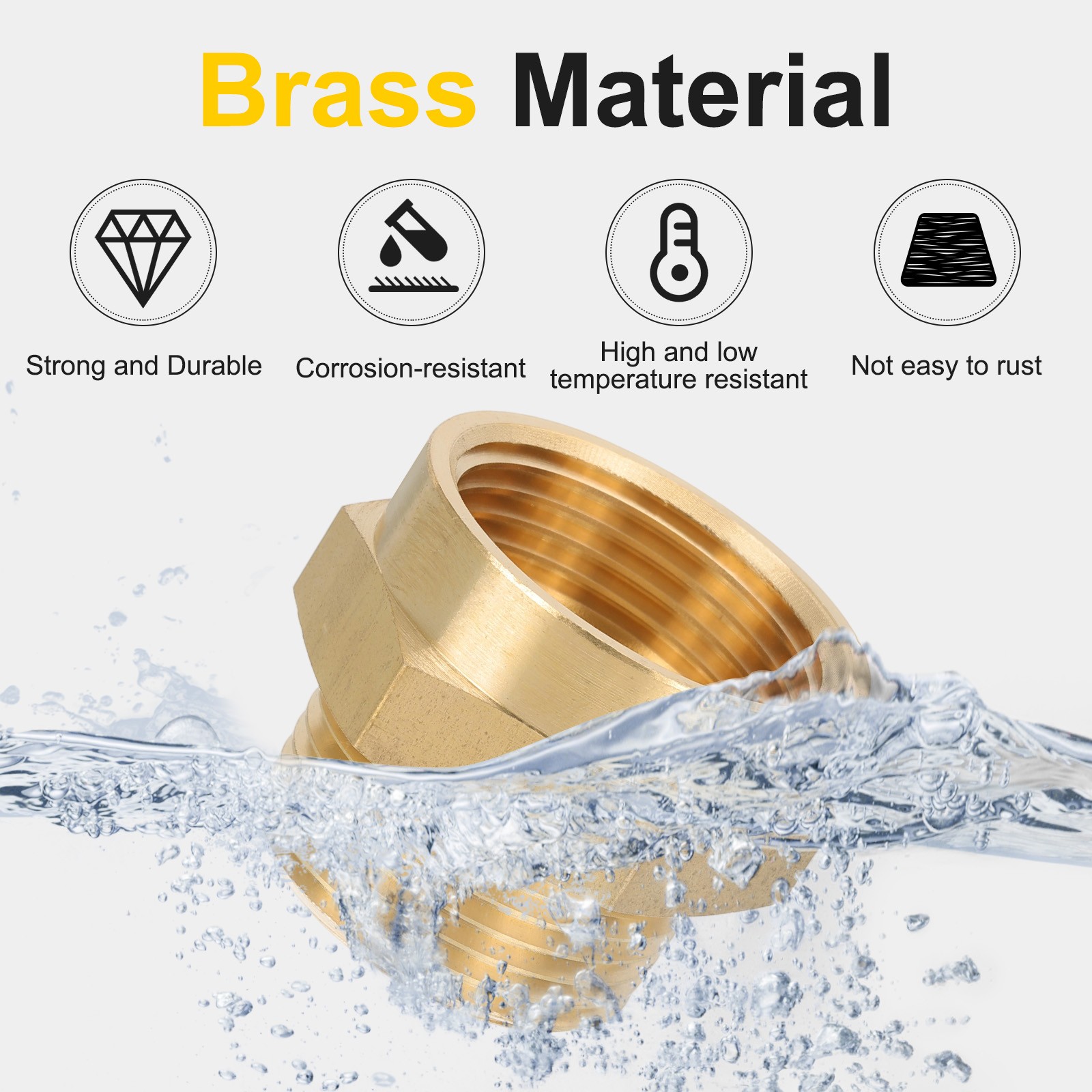 1/2″ g Female x 3/4″ NPT Female Brass Pipe Fitting with Tape for Air Gas- 1Pcs