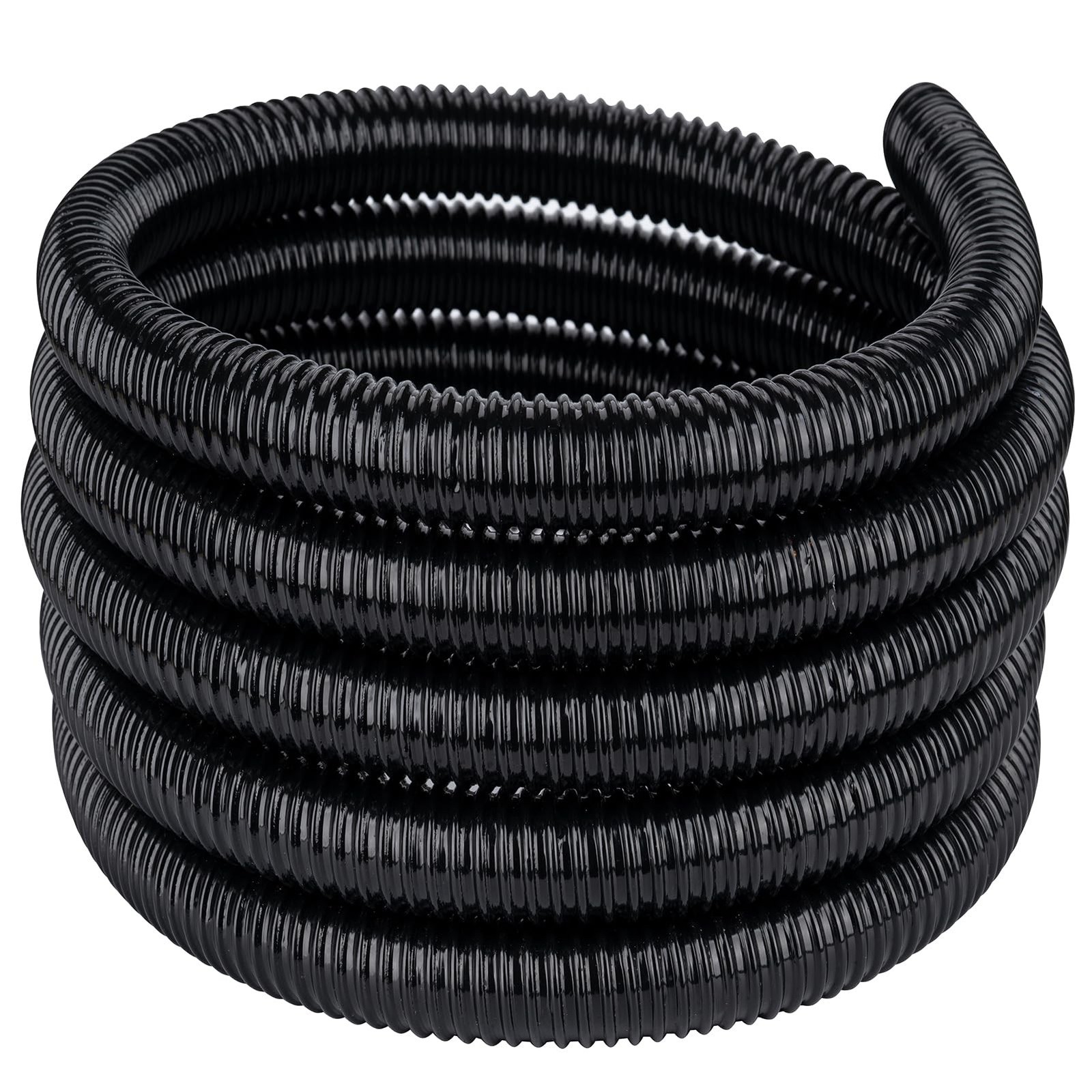 Pond Tubing 1” × 10ft- Black Corrugated Flexible PVC Hose, Kinkproof