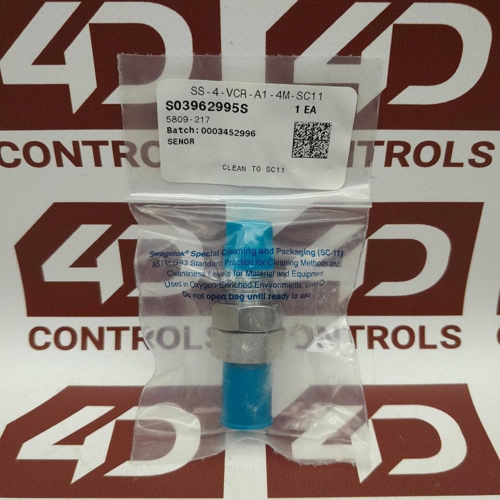 SS-4-VCR-A1-4M-SC11 | Swagelok | 316 Ss Vcr Face Seal Fitting | 1/4 In, Sealed