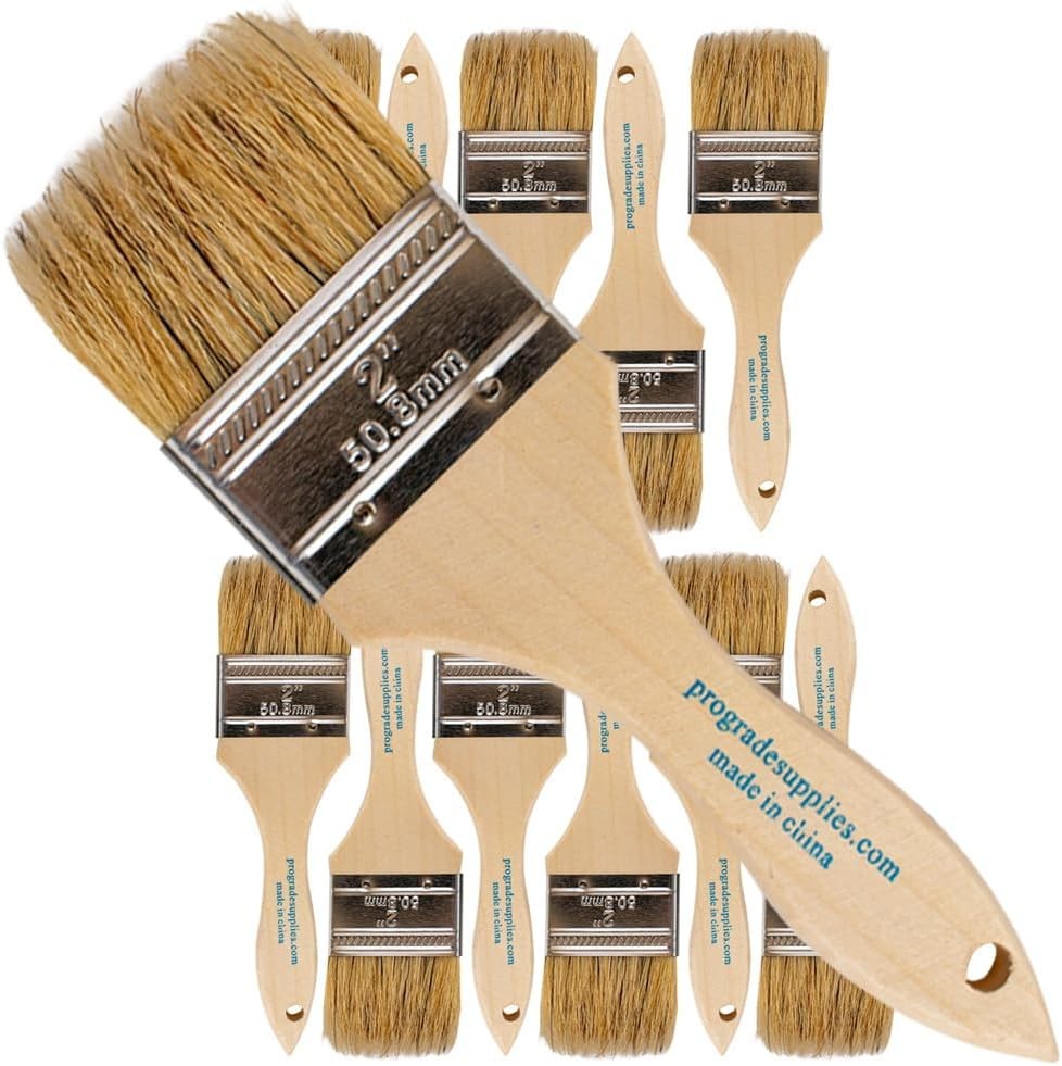 12 Pack 2 Inch Chip Paint Brush Pro Grade Disposable Painting Brushes