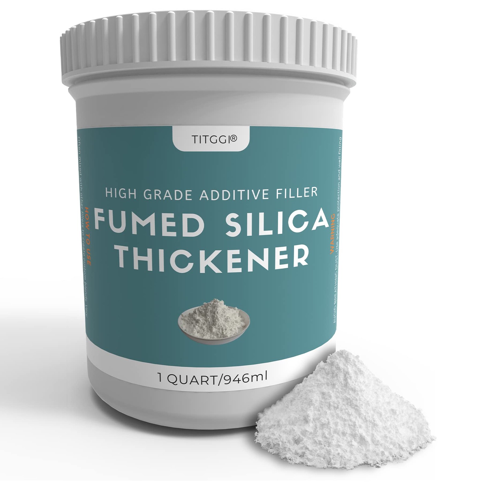1 Quart 100% Pure Fumed Silica Powder, Advanced Thickener for 1 Quart, White