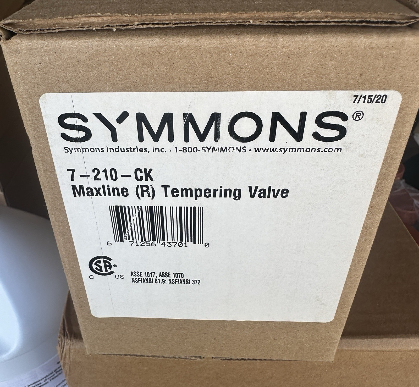 Symmons 7-210-CK Maxline (R) Tempering Valve