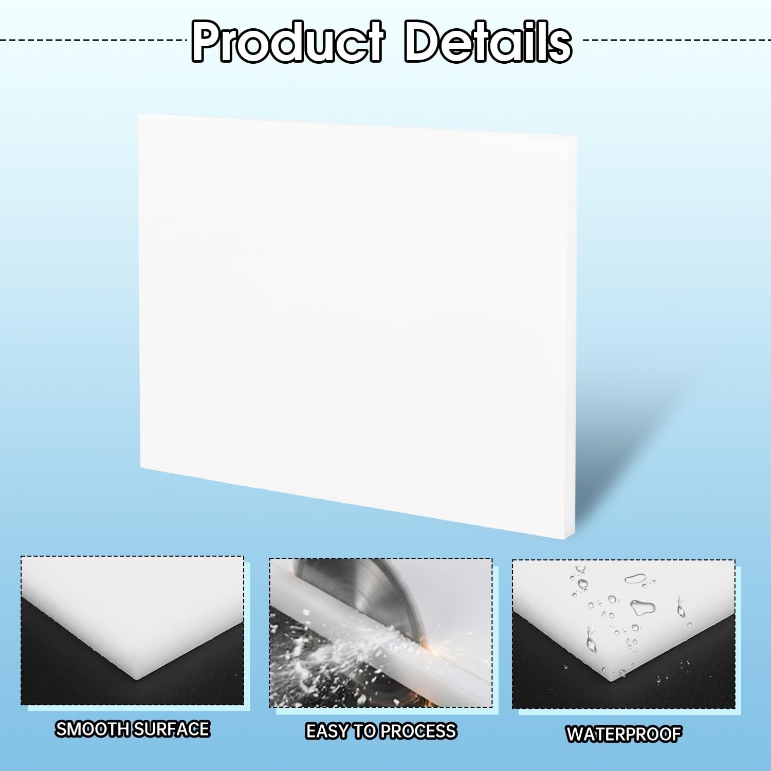 Hdpe Sheet 1/8 Inch Thick, 6″ x 8″ High Density Polyethylene Board, Thick Pla…