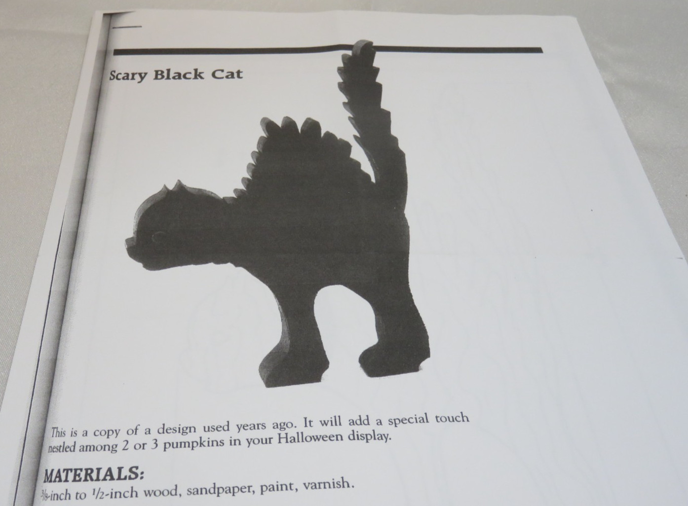 Vintage Wood Plans – Scary Black Cat
