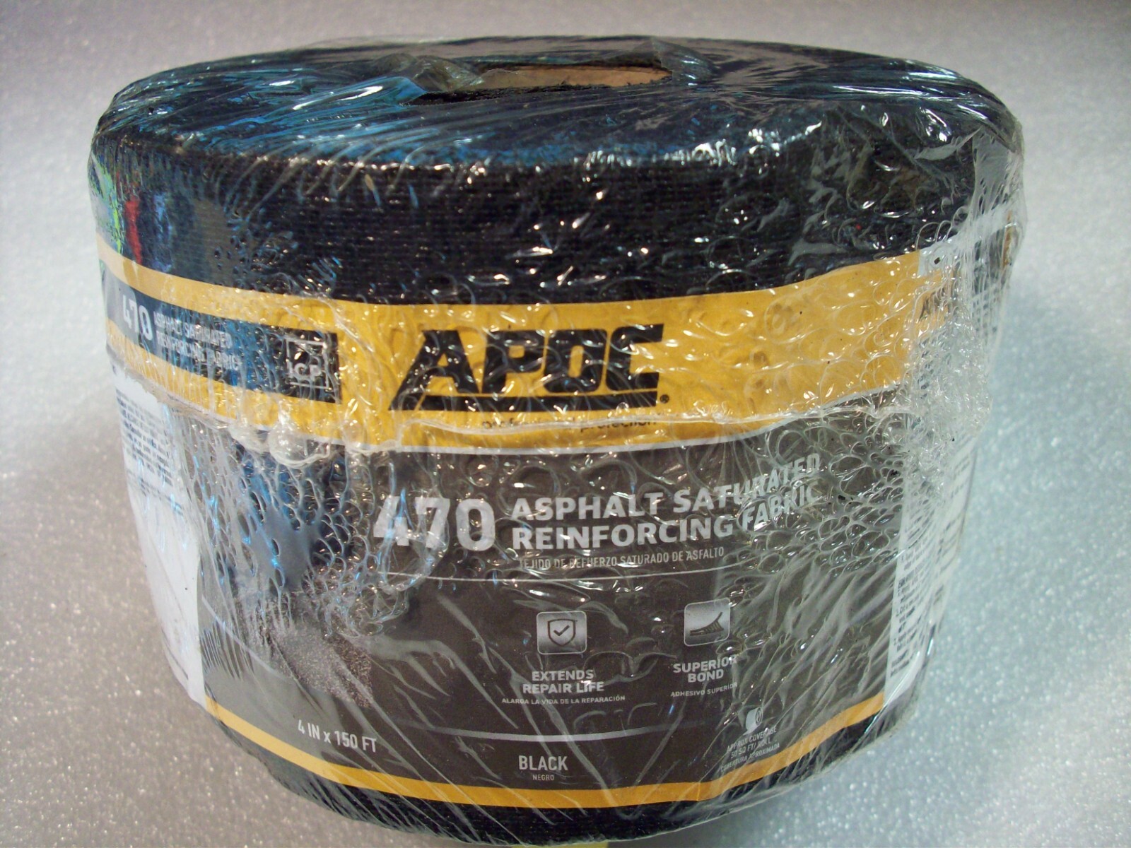 470 APOC NEW ROLL 4″ X 150′ ASPHALT SATURATED COTTON REINFORCING FABRIC ROOF RV