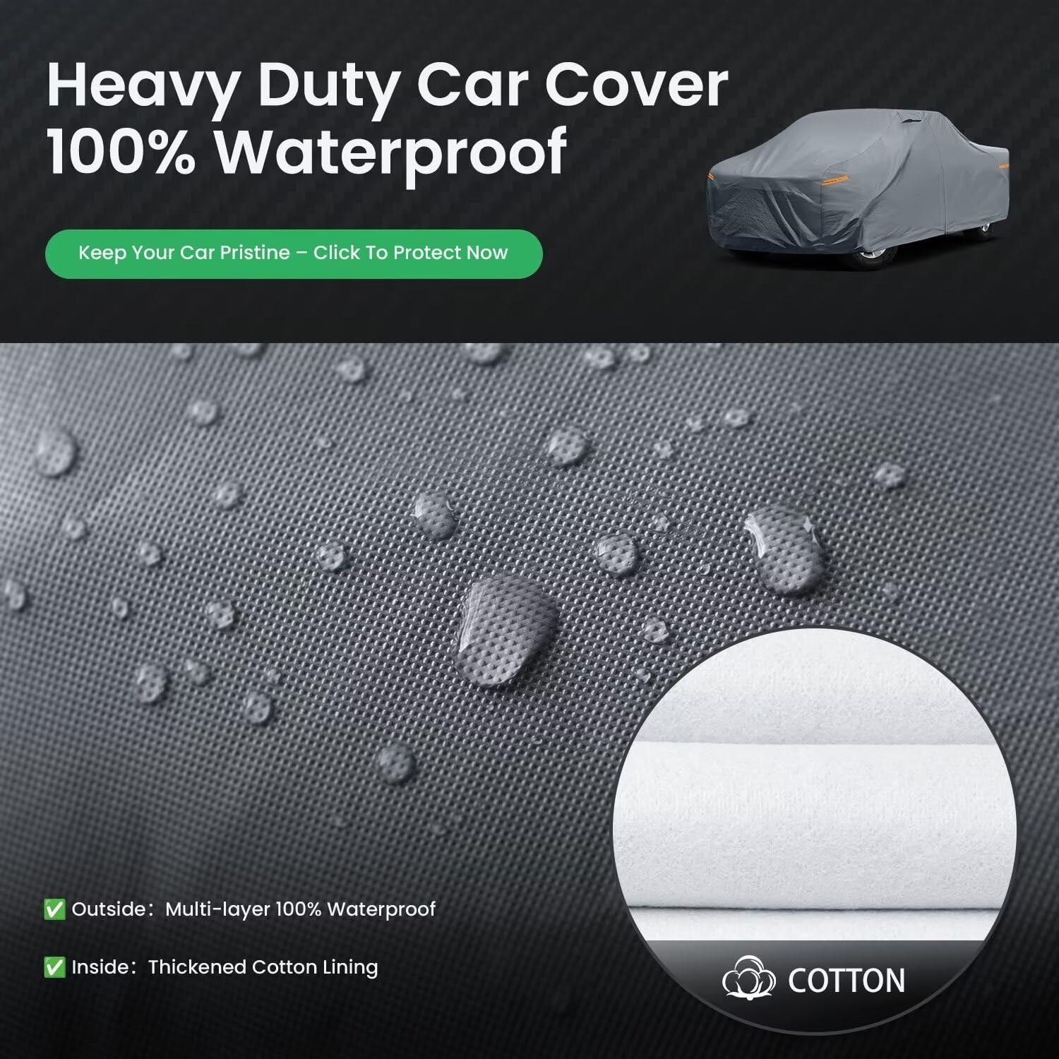 2026 Upgrade Truck Cover Waterproof All Weater, Heavy Duty Outdoor Pickup Tru…