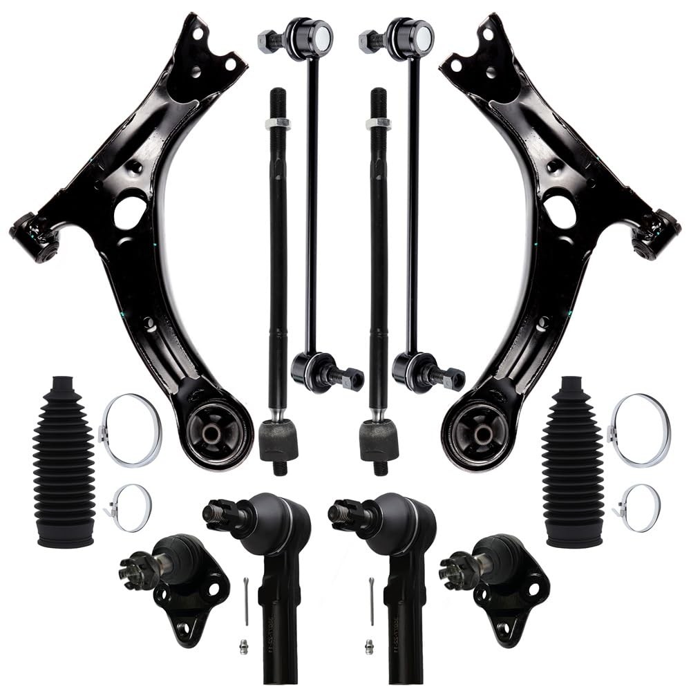 12PCS Front Control Arm Kit for 2009-2013 Corolla Ball Joint Tie Rod Sway Link