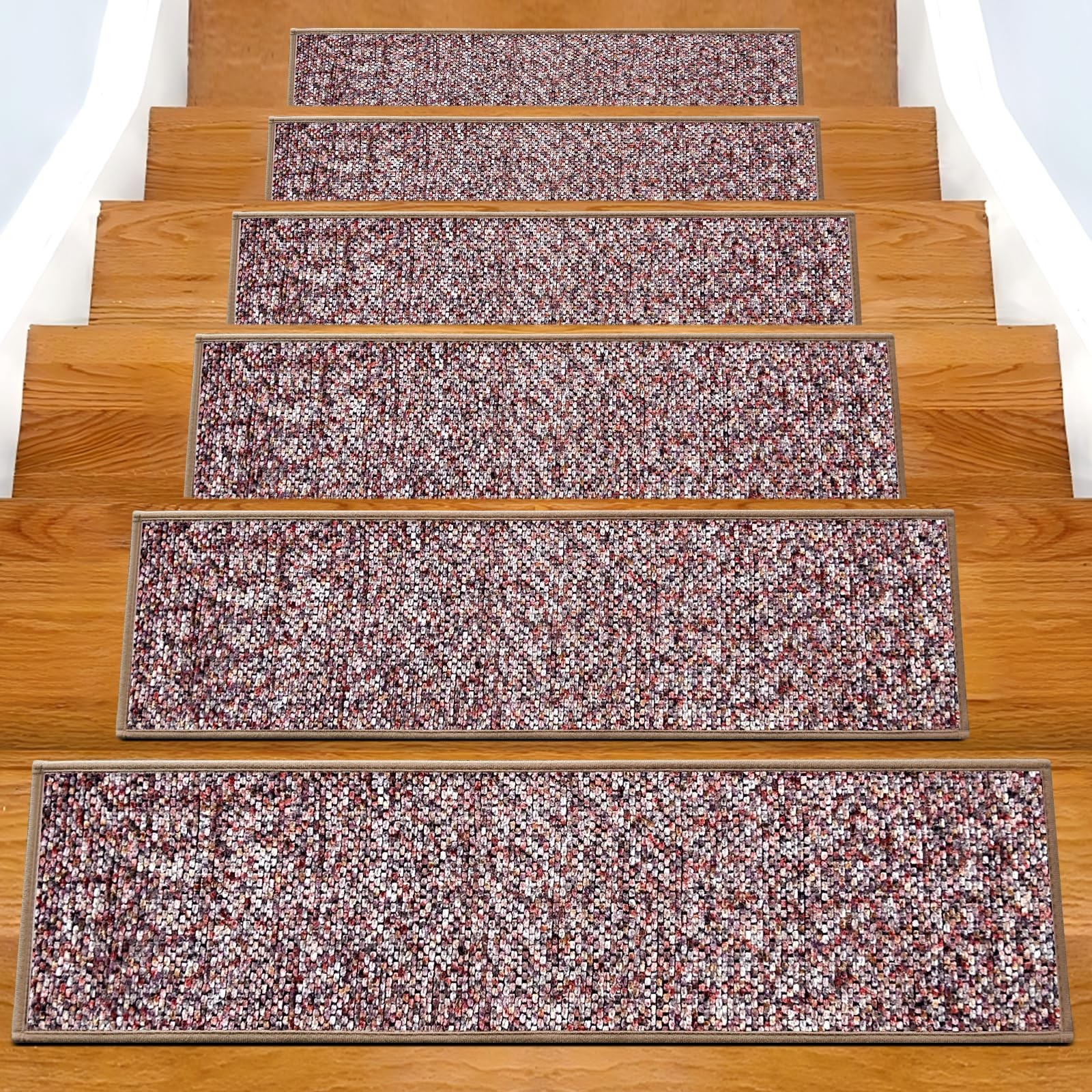 Non-Slip Carpet Stair Treads 15PCS, 8″x30″ Peel and Stick Stair Runner for Woode