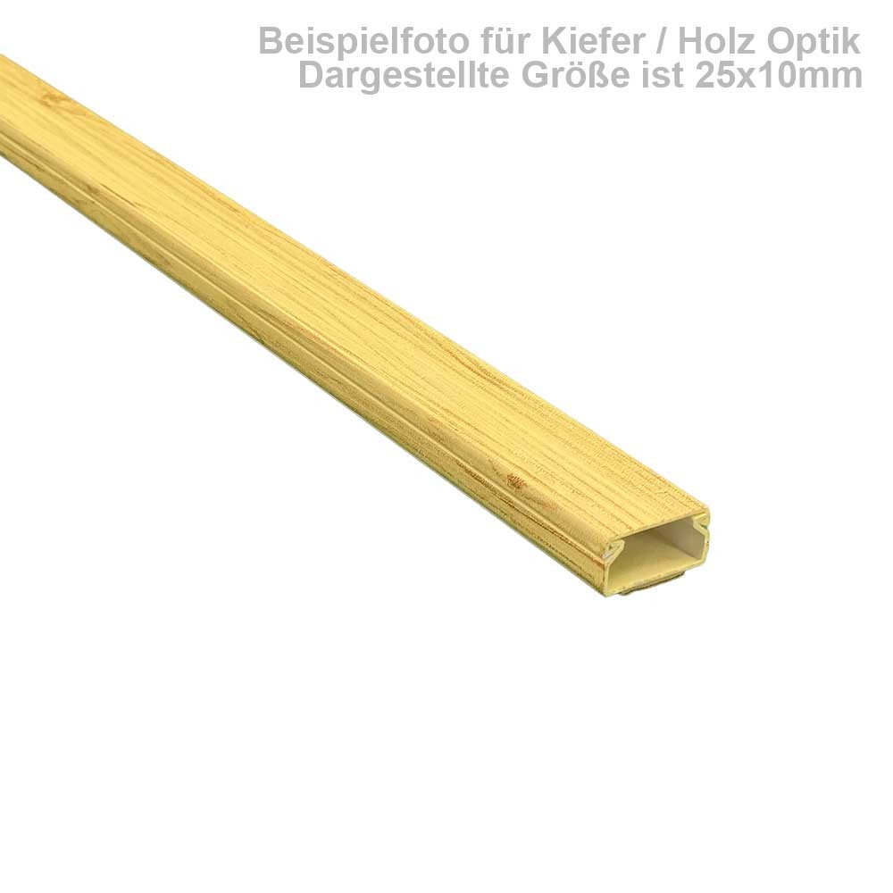 60x40mm Cable Duct Wood Effect Pine / Spruce with Lid 1m Length Drilling