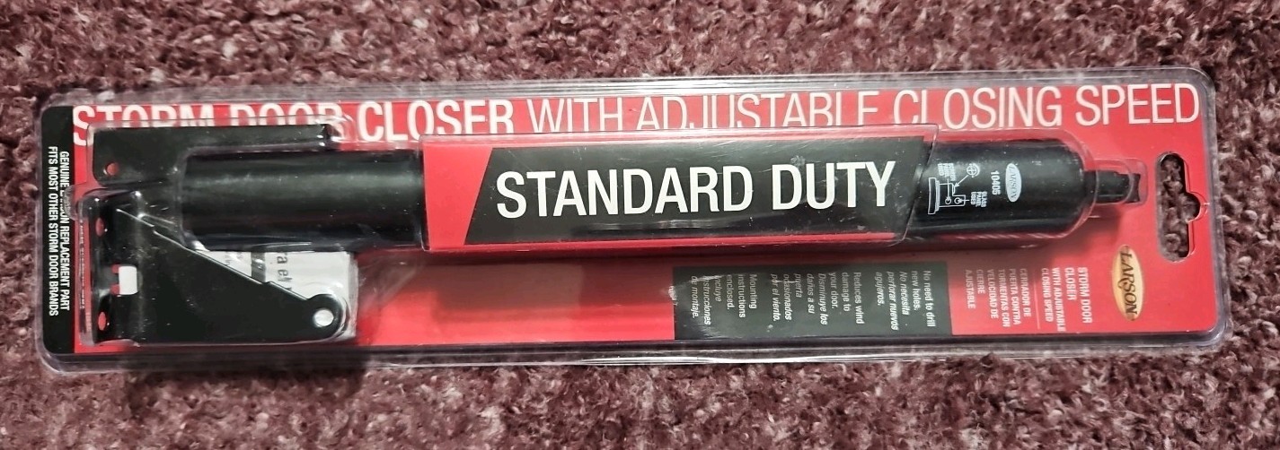 New Black Larson Storm Door Closer With Adjustable Closing Speed Standard Duty