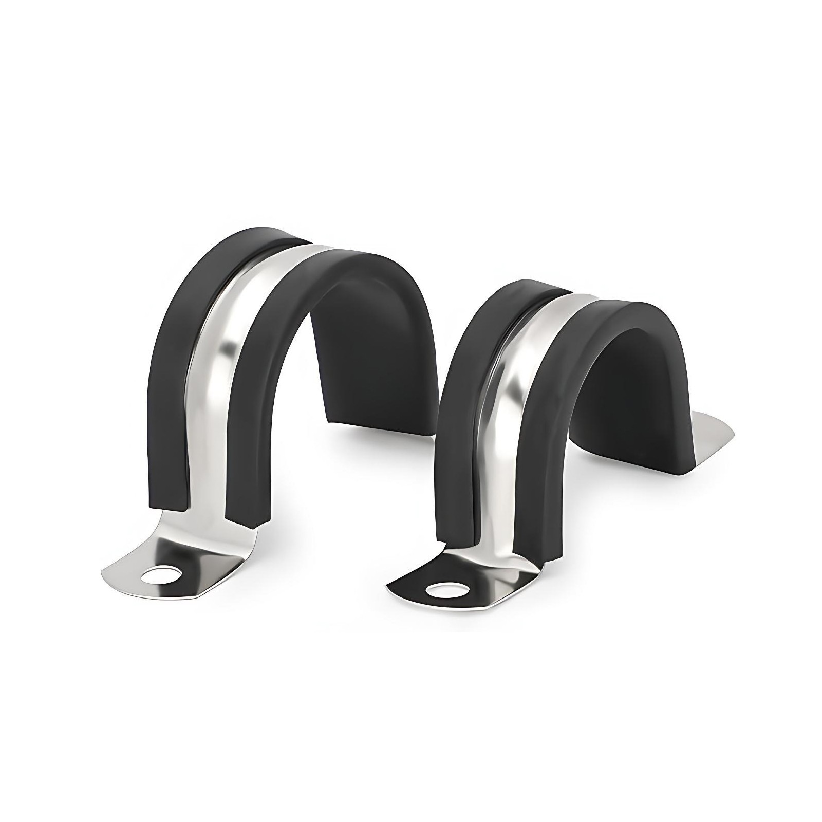 STAINLESS STEEL 304 A2 TUBE SADDLE CLIPS – SIZES 6mm – 200mm WITH RUBBER PADS