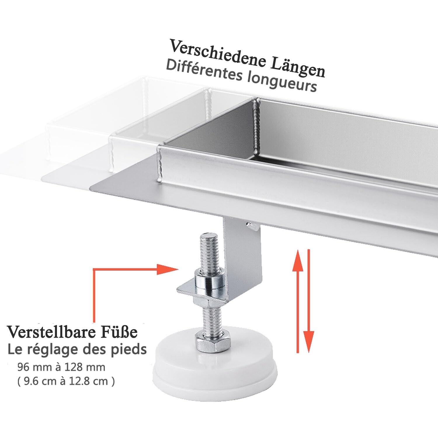Shower Channel 70 cm Complete Set, Stainless Steel Drain Channel, Extra Flat Tileable…