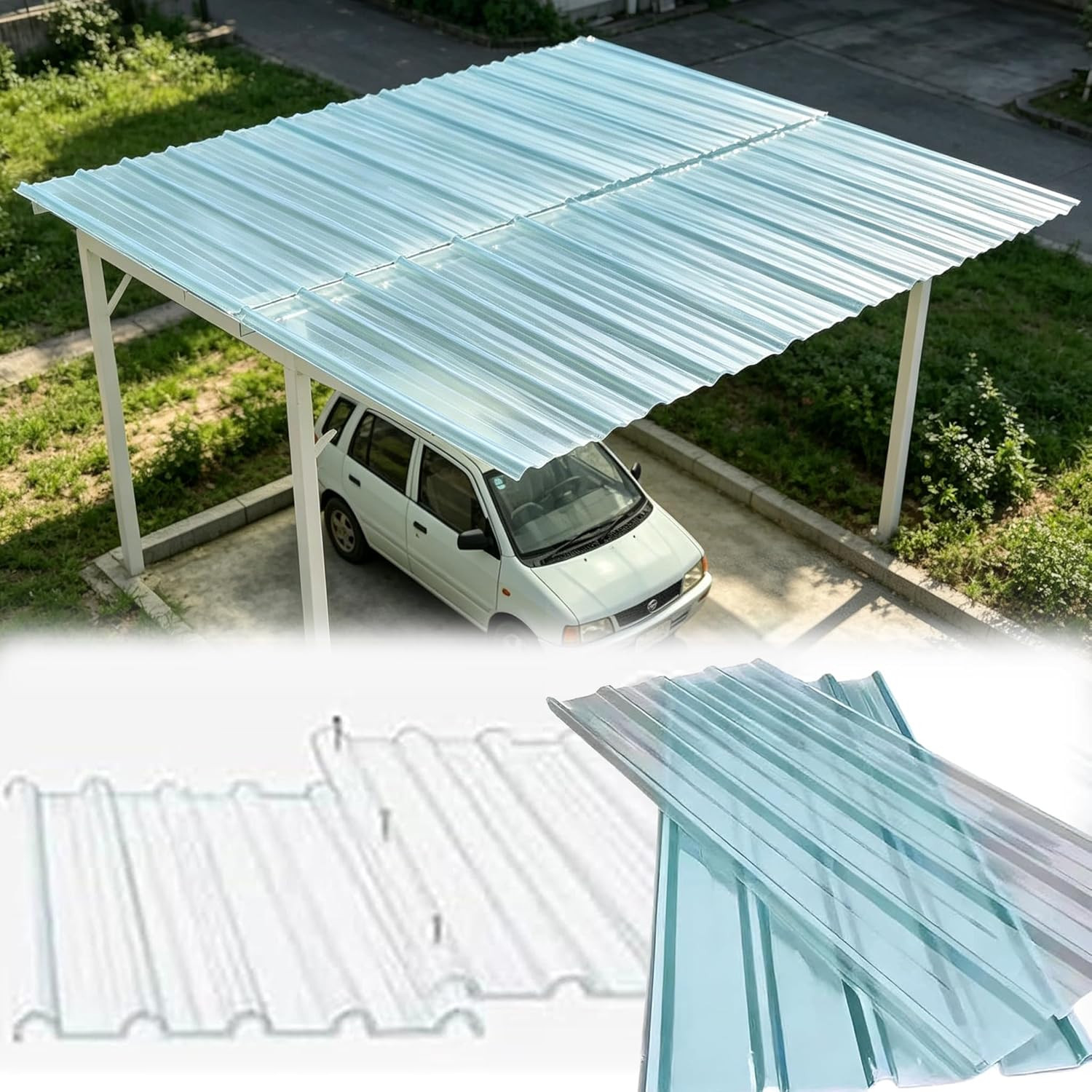 Polycarbonate Cladding Walling Sheeting 10 Pcs 3’X 3.2′ 1Mm Thick Corrugated Pla