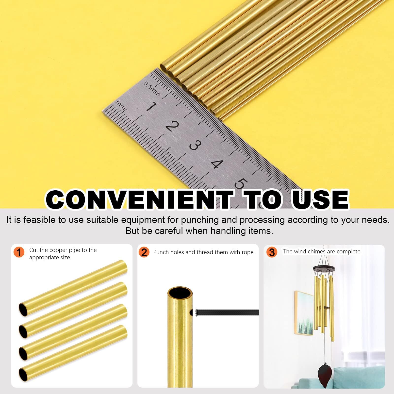 Brass Tube 1mm 2mm 3mm 4mm 5mm 6mm 7mm 8mm 9mm 10mm 11mm 12mm 13mm O.D. x 300mm
