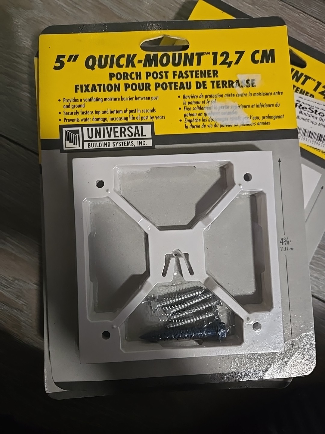 5” quick mount porch post fasteners 3 count White Lot Of 3
