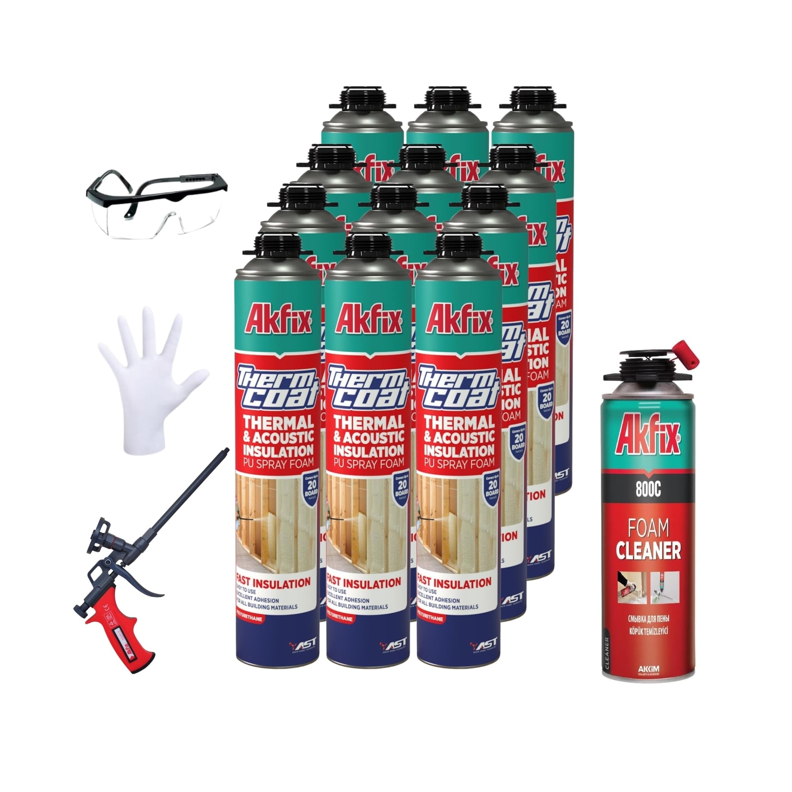 Akfix Thermcoat Spray Foam Insulation Kit (240 Board Feet) – Wall & Attic Ins…