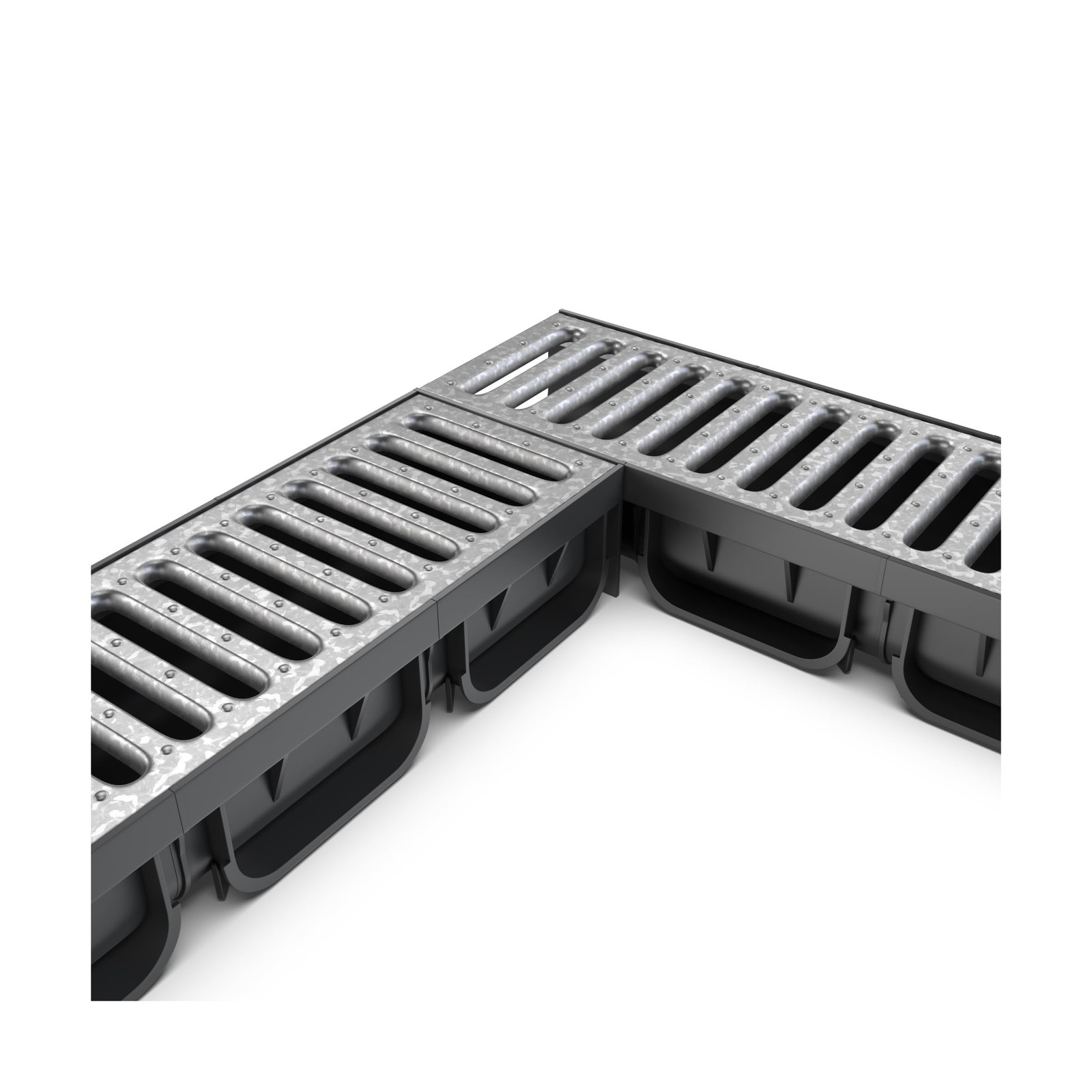 Vodaland – 4 Inch Easy 2 Premium Trench Drain Channel – Galvanized Stamped St…