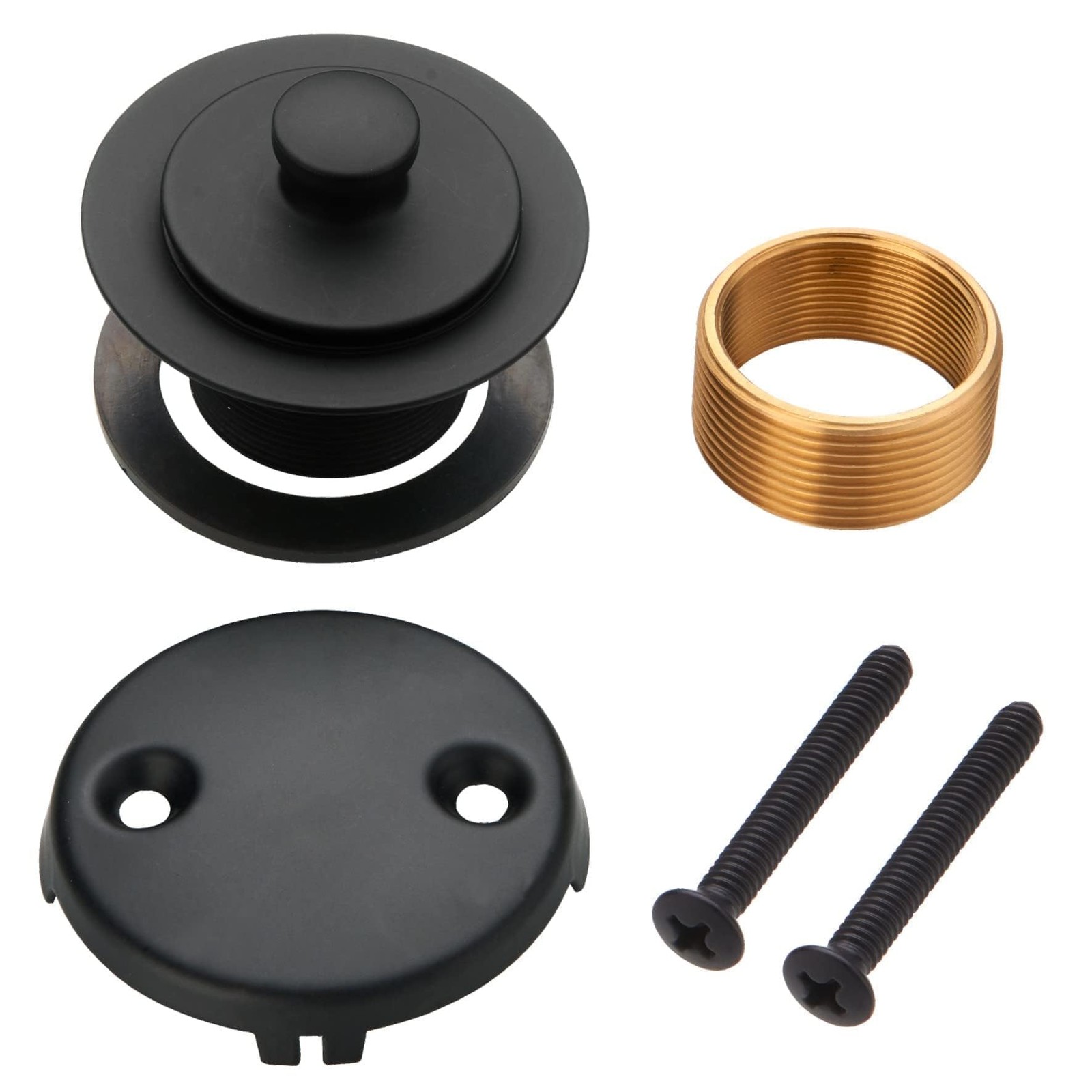Black Bathtub Tub Drain Conversion Kit Assembly, Wellup Lift and Turn