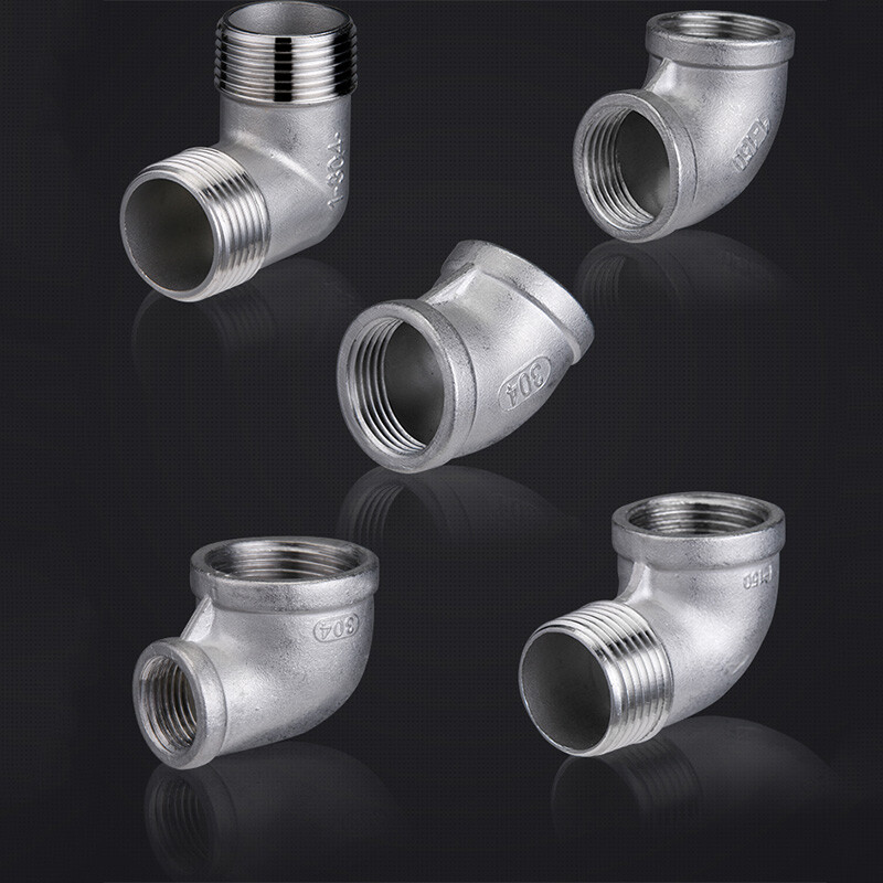 BSP 304 Stainless Steel 45°/90° Elbow Adaptors Pipe Fittings Connector Full Size