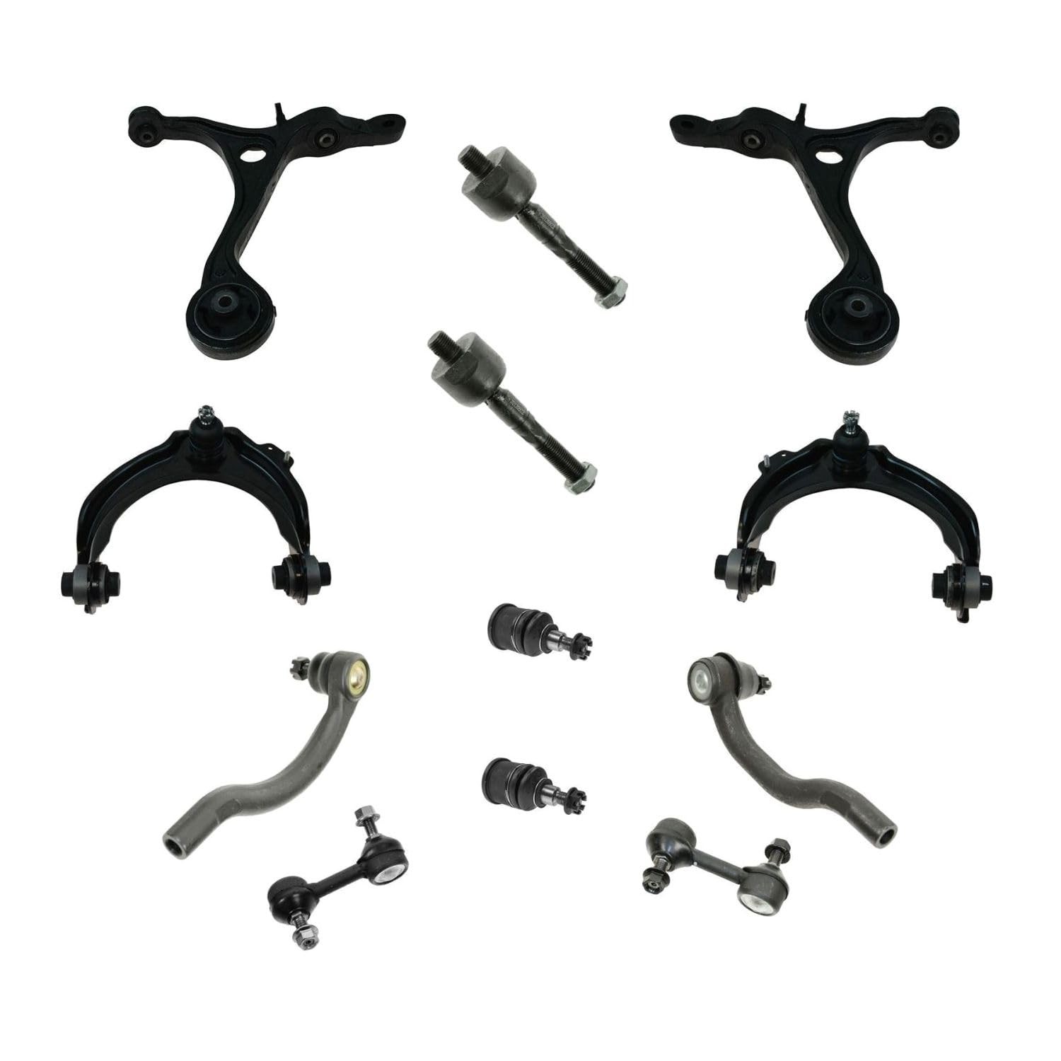 12pc Suspension Kit Steering Control Arms Ball Joints Tie Rods End Links F L&R