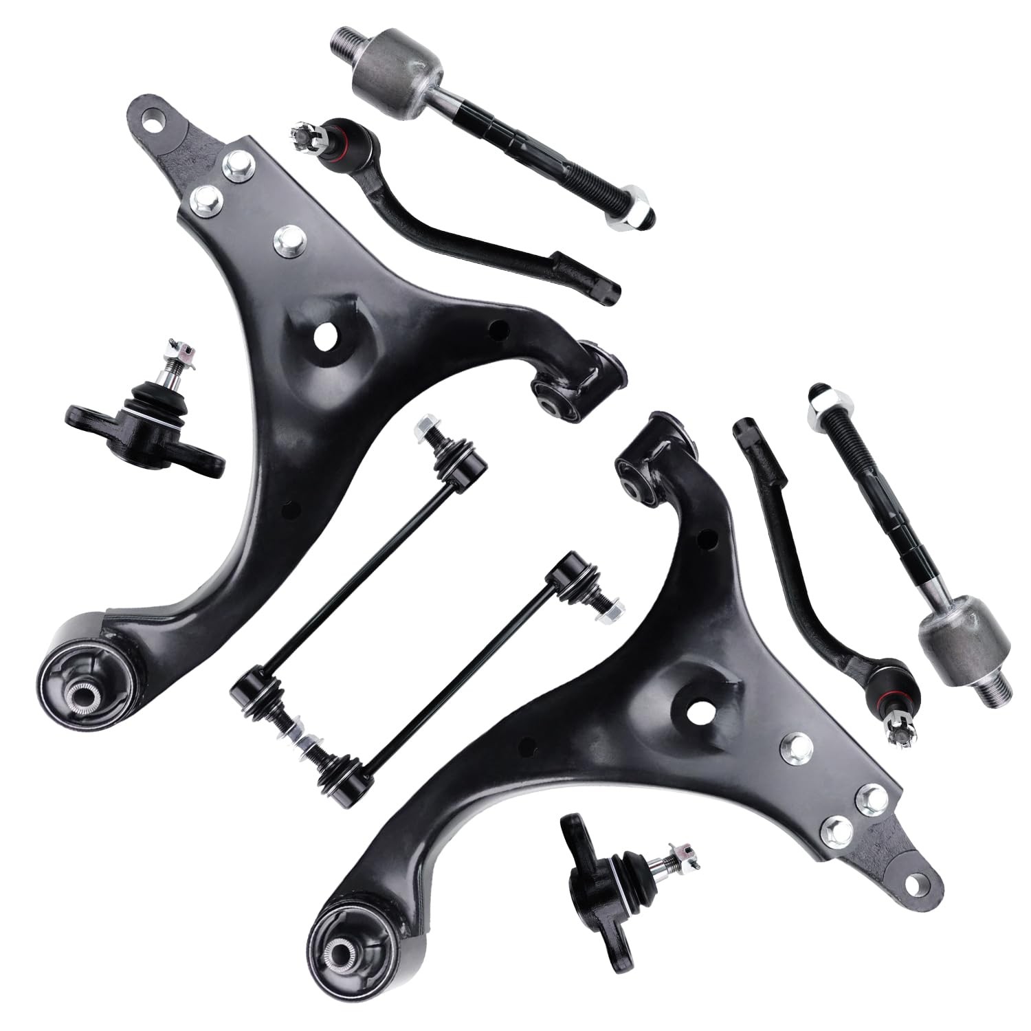 10pc Front Susp Kit Control Arms Ball Joint Tie Rod Link Hyundai Elantra 07-12