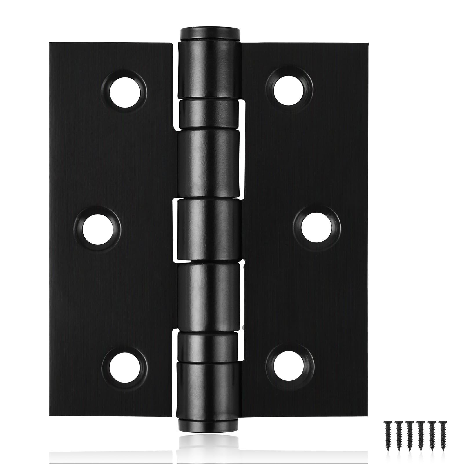 6-Pack Black Door Hinges, 3 Inch Heavy Duty Stainless Steel Hinge for Interio…