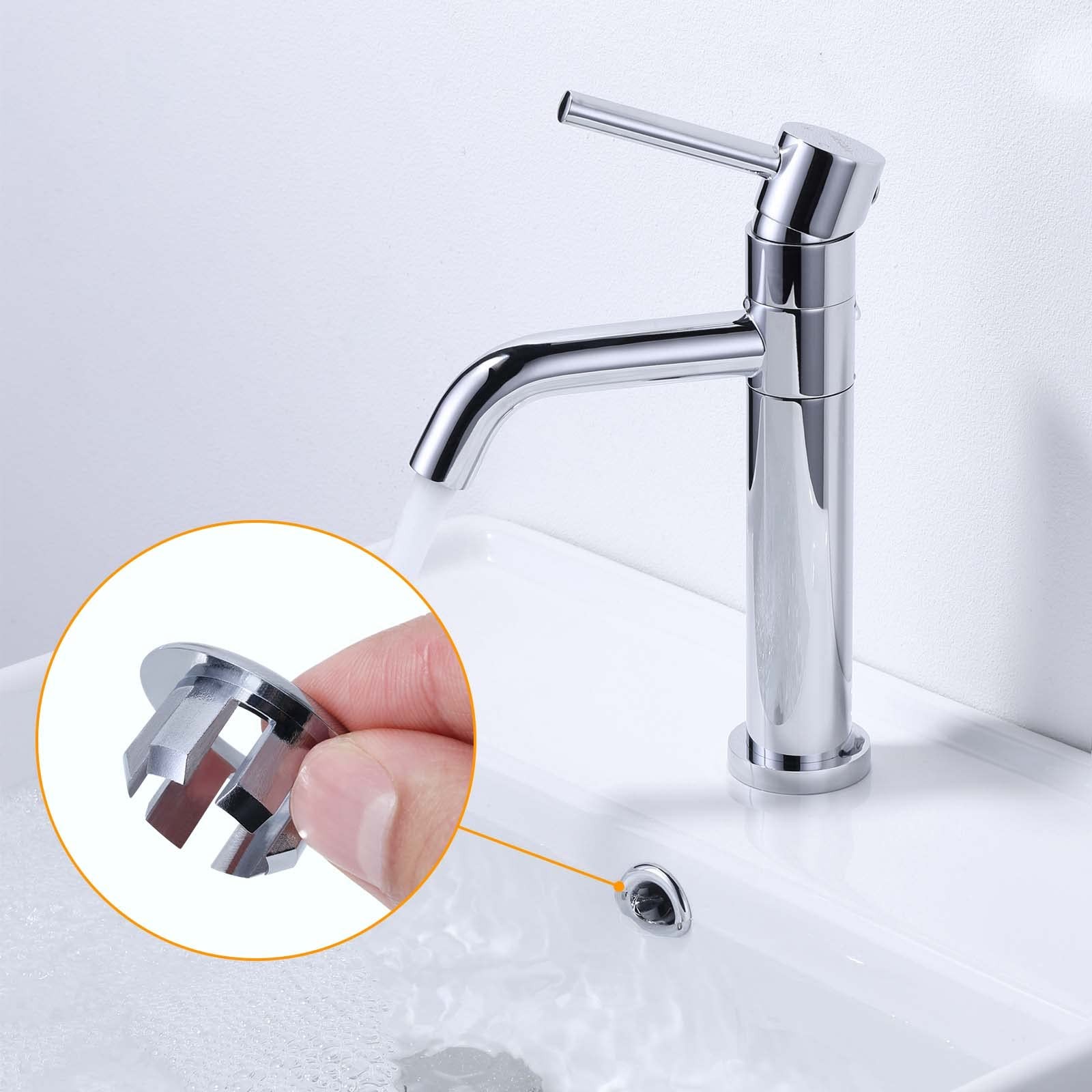 2 Pack Sink Overflow Ring, ARCORA Bathroom Kitchen Basin Chrome-2