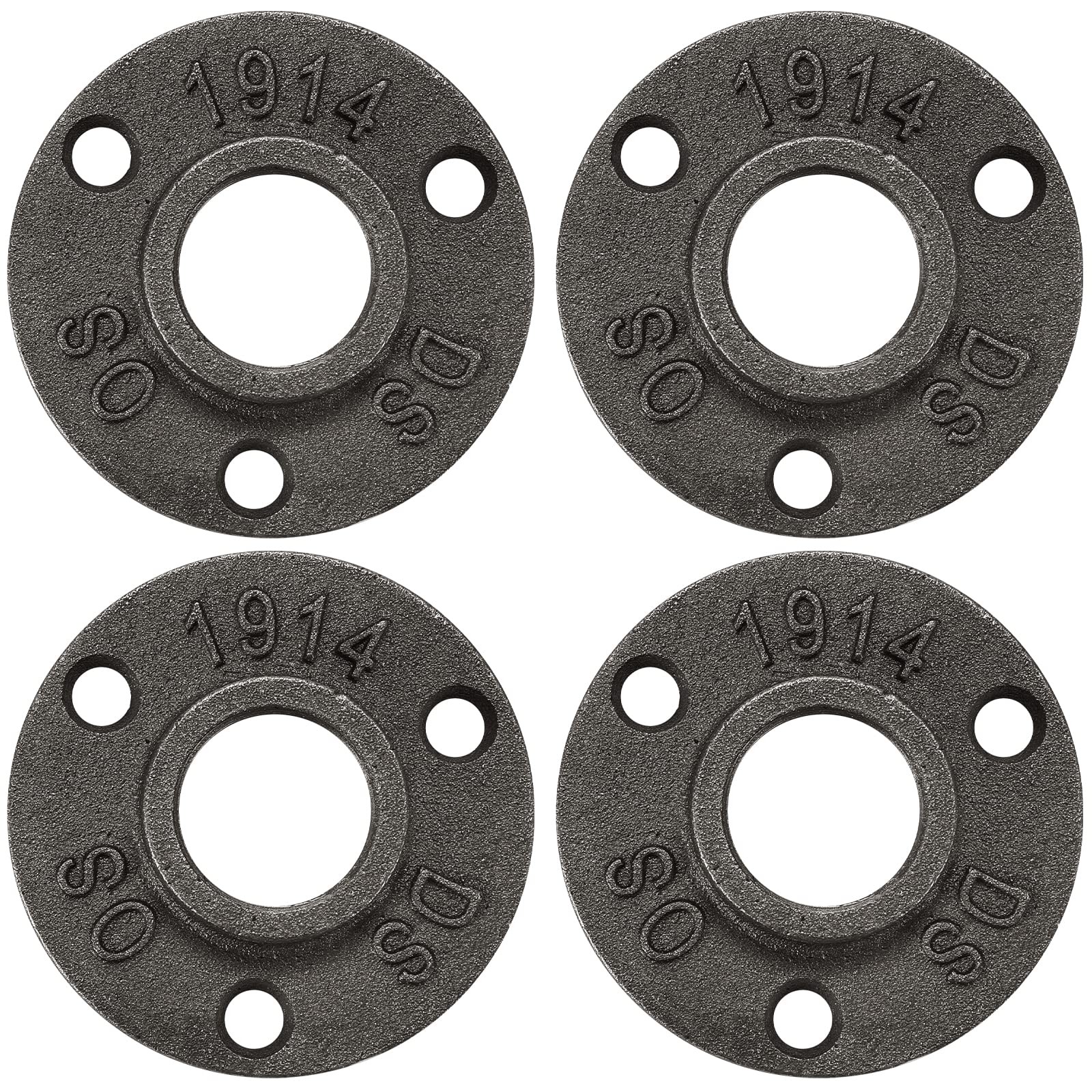 Home TZH 1/2″ Floor Flange, Malleable Iron Threaded Pipe 1/2 Inch, Gray