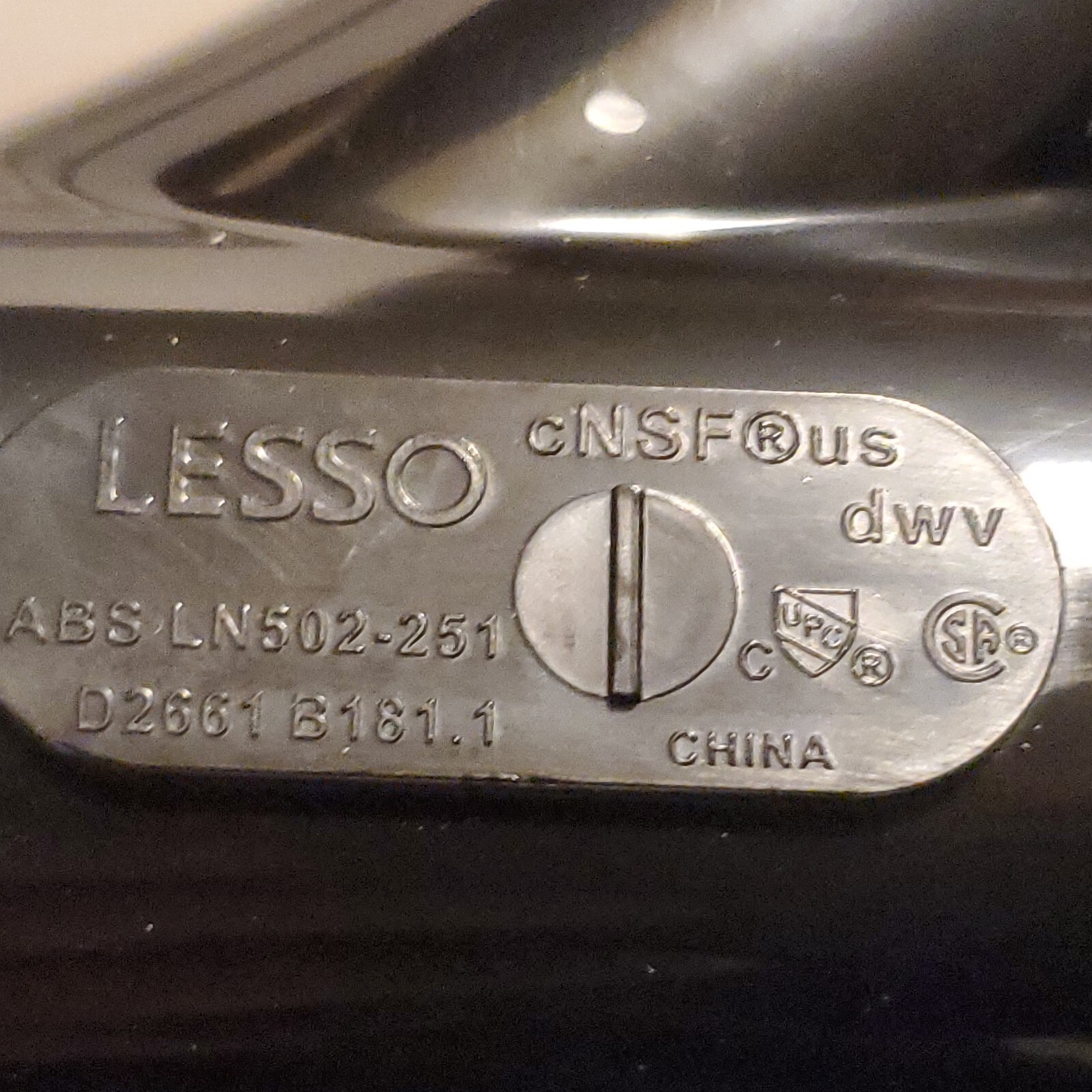 LESSO AMERICA Pipe Black DWV Reducing Combination WYE & Bend 2x2x1-1/2″ ABS DWV