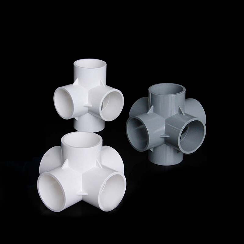 20/25-50mm PVC Three-Dimensional Water Pipe Right-Angle Rack Fittings 4/5/6 Way