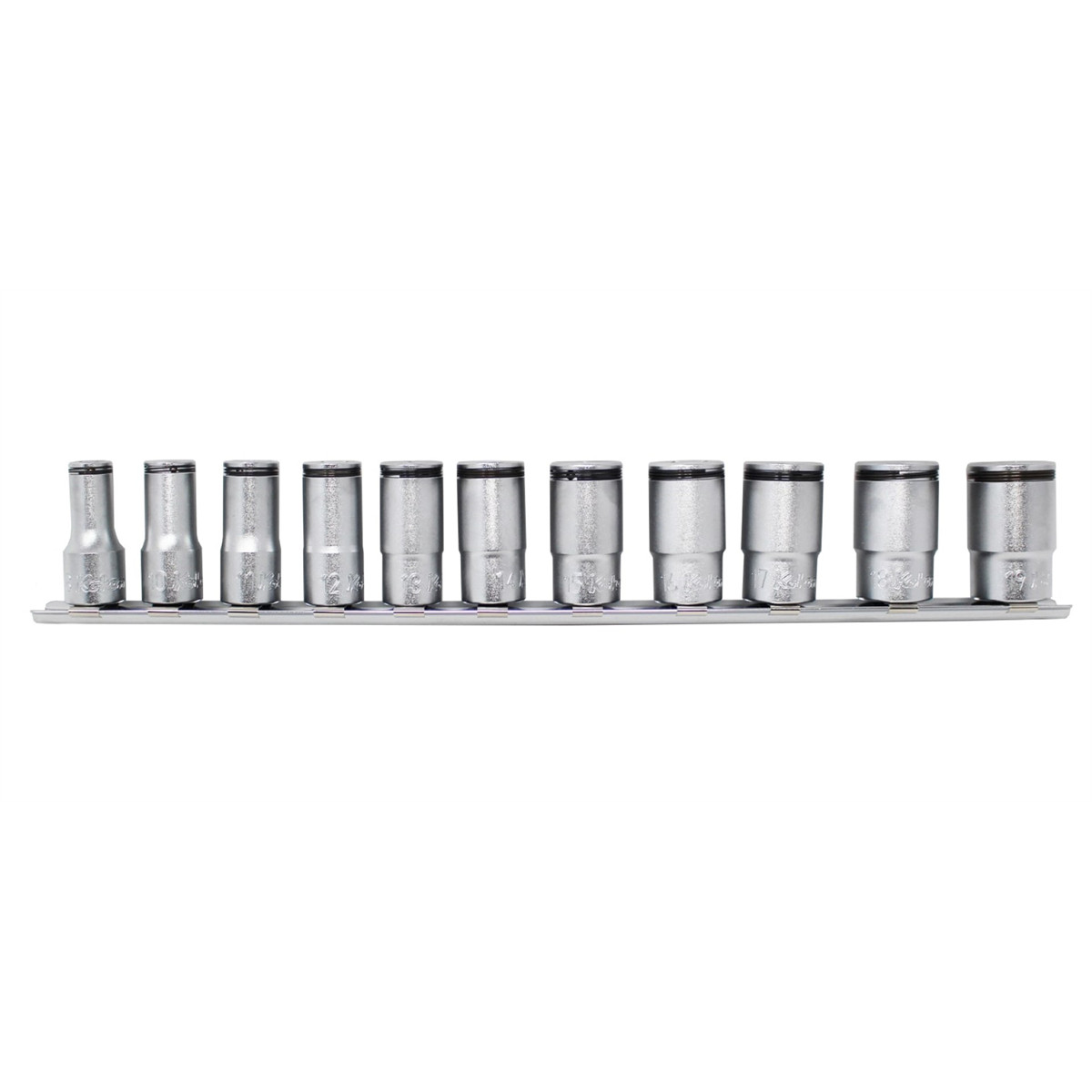 Ko-ken USA Special 3/8 Sq. Dr. Semi-Deep Socket set 8-19mm Nut Grip 11 pieces