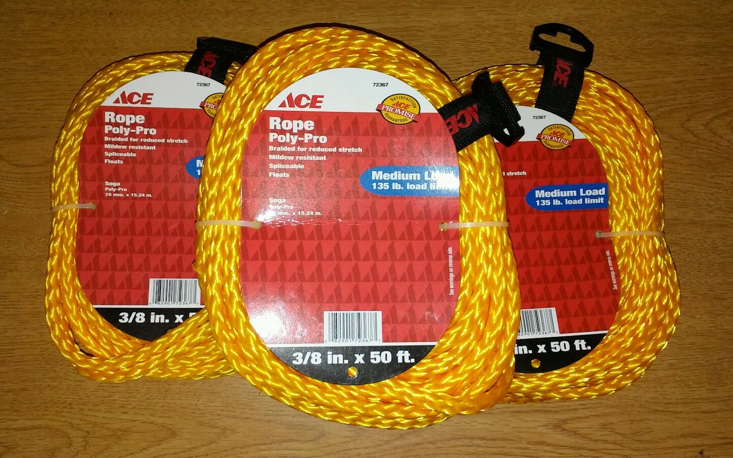 Twisted Braided Rope Polypropylene Lot Boating 3 3/8″ M Load 135 LB 150 Ft Sail