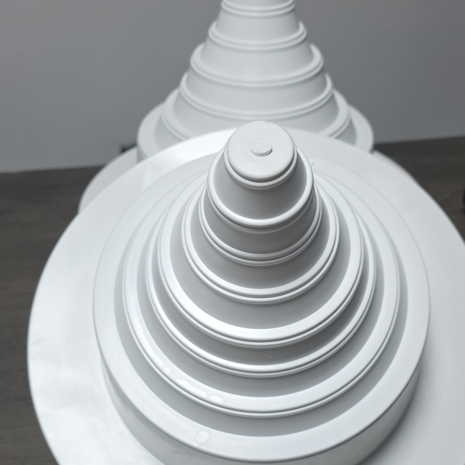Set of 3 White TPO Cone Pipe flashing. 1-8 in. with stainless strap band.