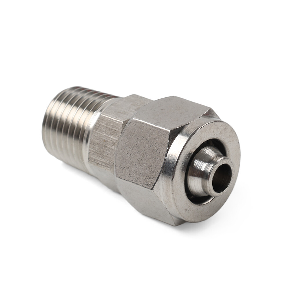 Compression Tube Fitting 1/4 PT Male Thread x 10mm OD Tube 304 Stainless Steel