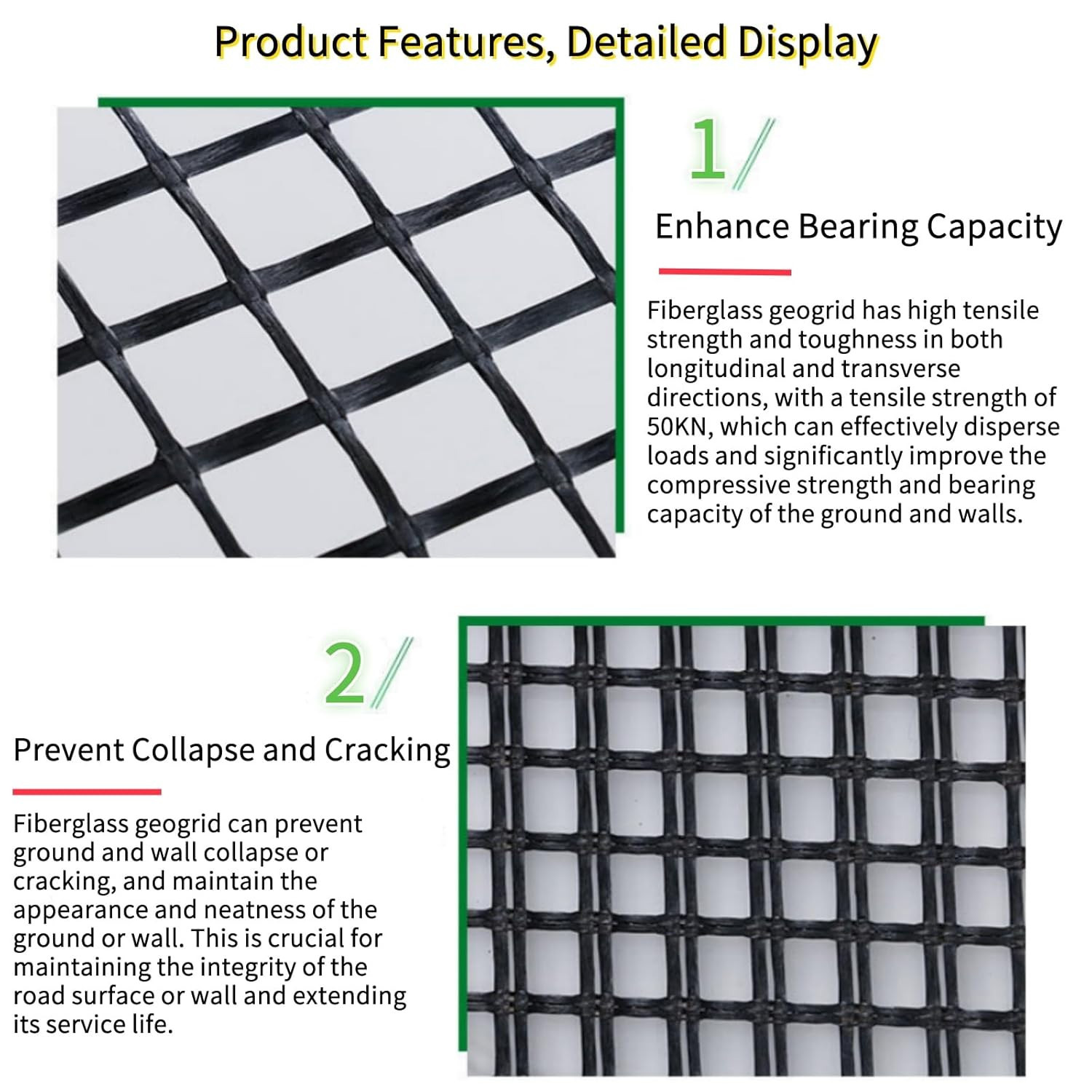 Universal Retaining Wall Geogrid Roll 4′ X 98′ for Walls up to 6 Feet in Height