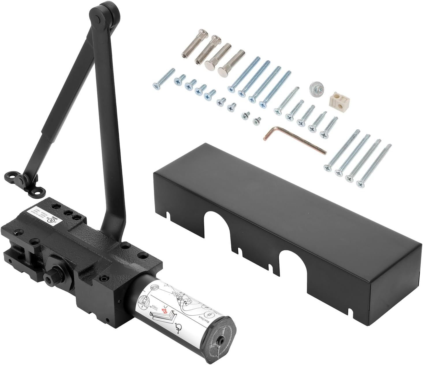 Automatic Soft Close Commercial Door Closer – Adjustable Speed, Black