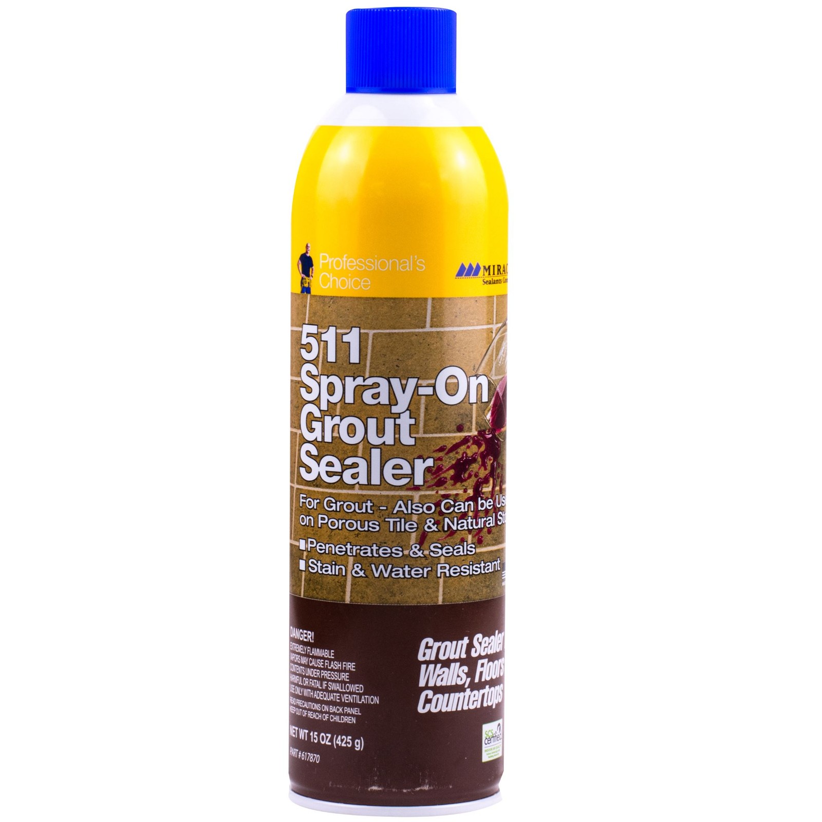 Miracle Sealants 511 Spray-On Grout Sealer, 15 oz Aerosol- GRTSLRAEROCS
