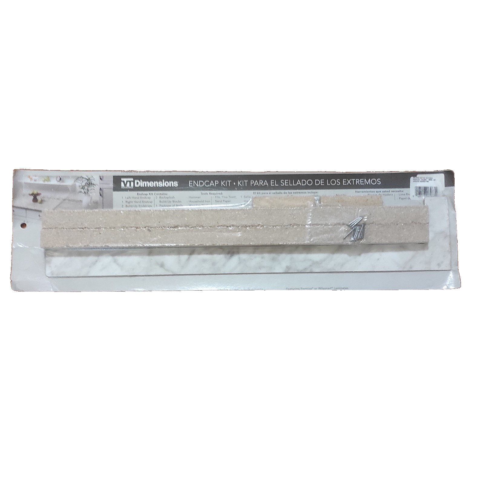 VT Dimensions End Cap Kit 7.5-in W x 28-in H x 0.75-in D Carrara Bianco