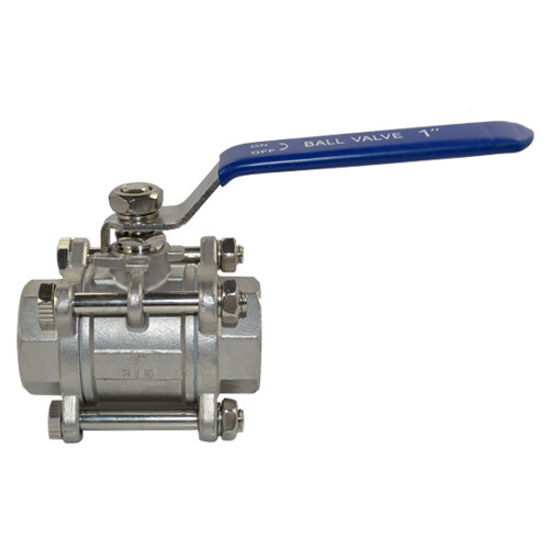 1/2″ – 1″ 3 Piece Full Port Ball Valve NPT Threaded Stainless Steel 316 US STOCK