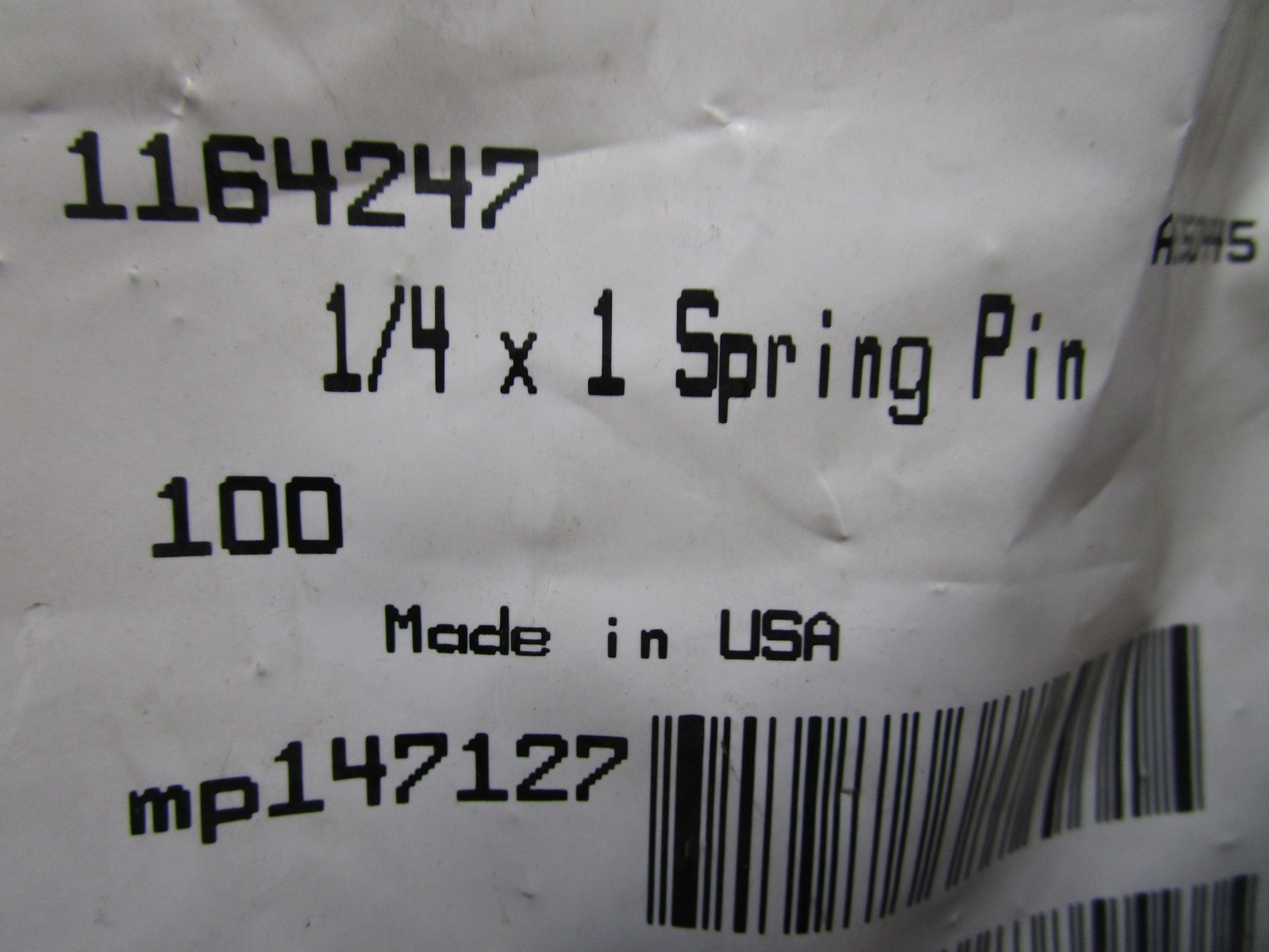 1/4″ x 1″ Plain Finish Steel Slotted Spring Pin QTY 100