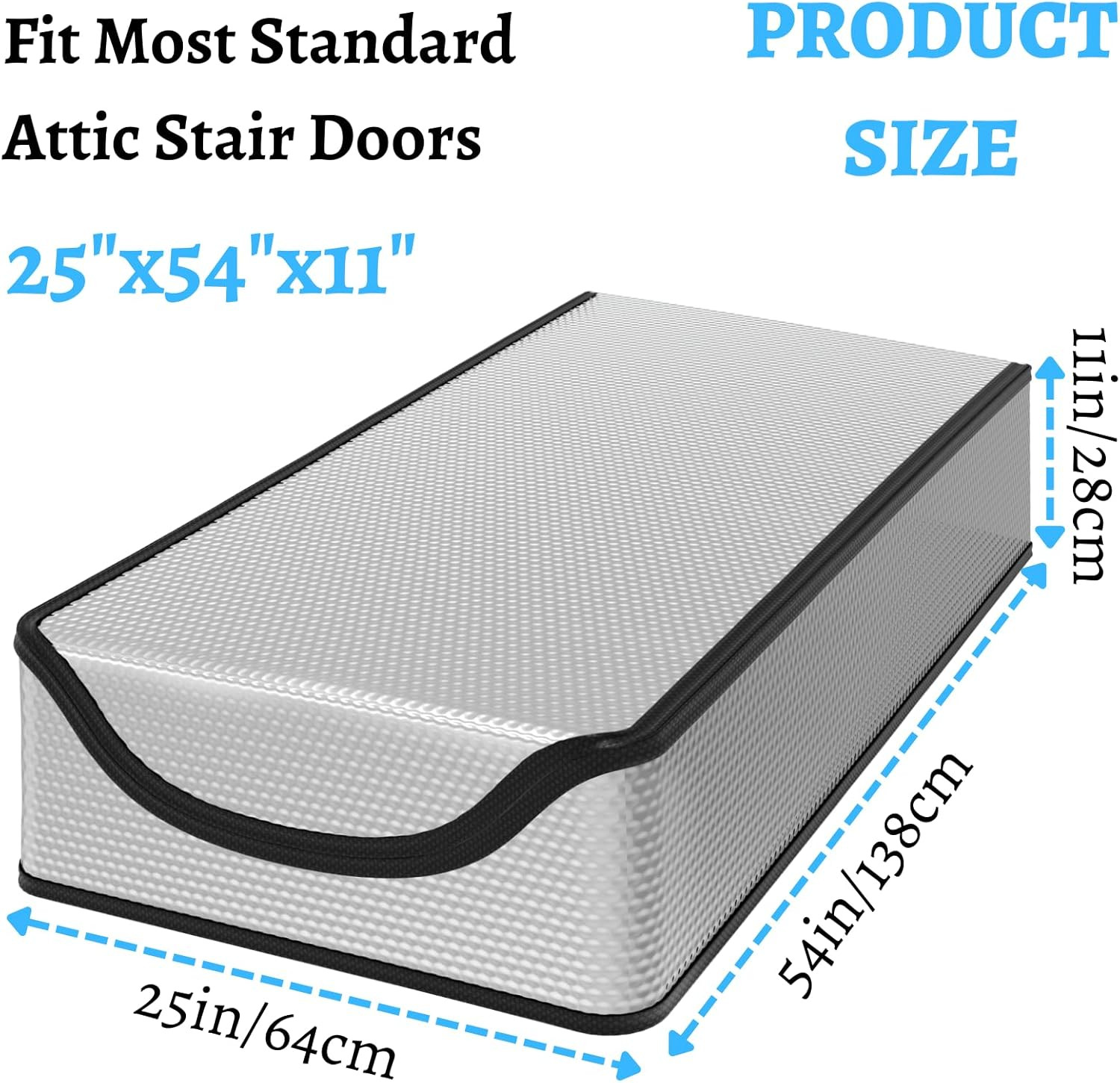 Extra Thick Attic Door Insulation Cover 25″X54″X11″ Double Bubble Stairs For