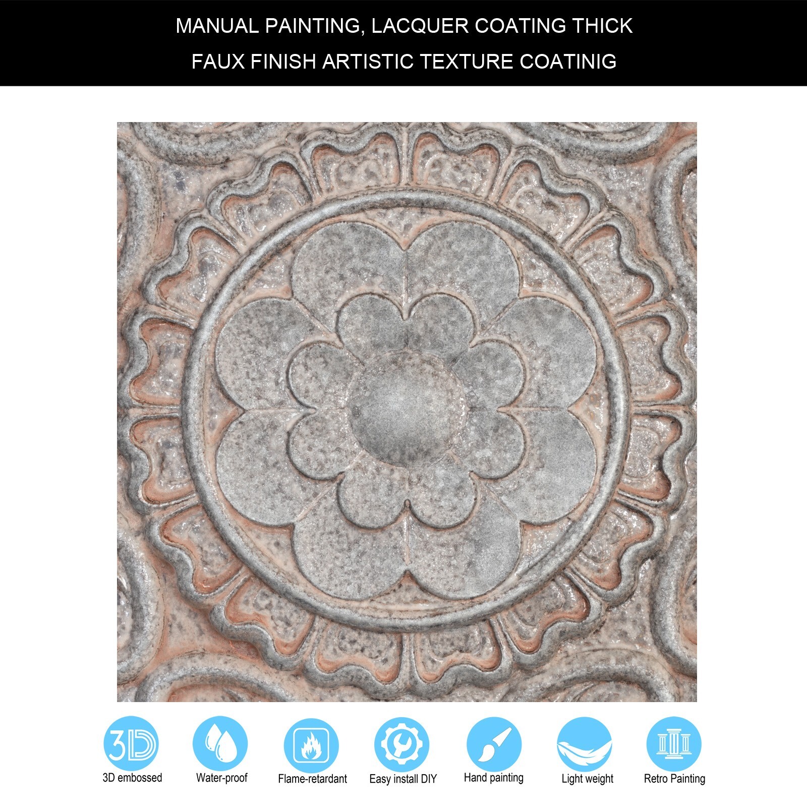 Tin Ceiling Tiles Nail up Easy to Install PVC Panels PL08 Weathered iron 10pcs