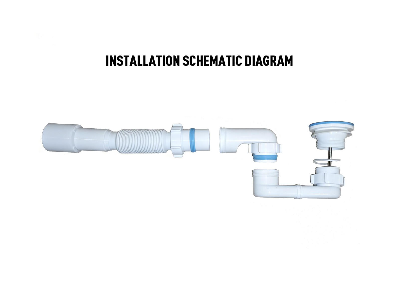 Bath Shower Drain Low Profile p Trap 1 1/2″ Flat 1.5 inches, White