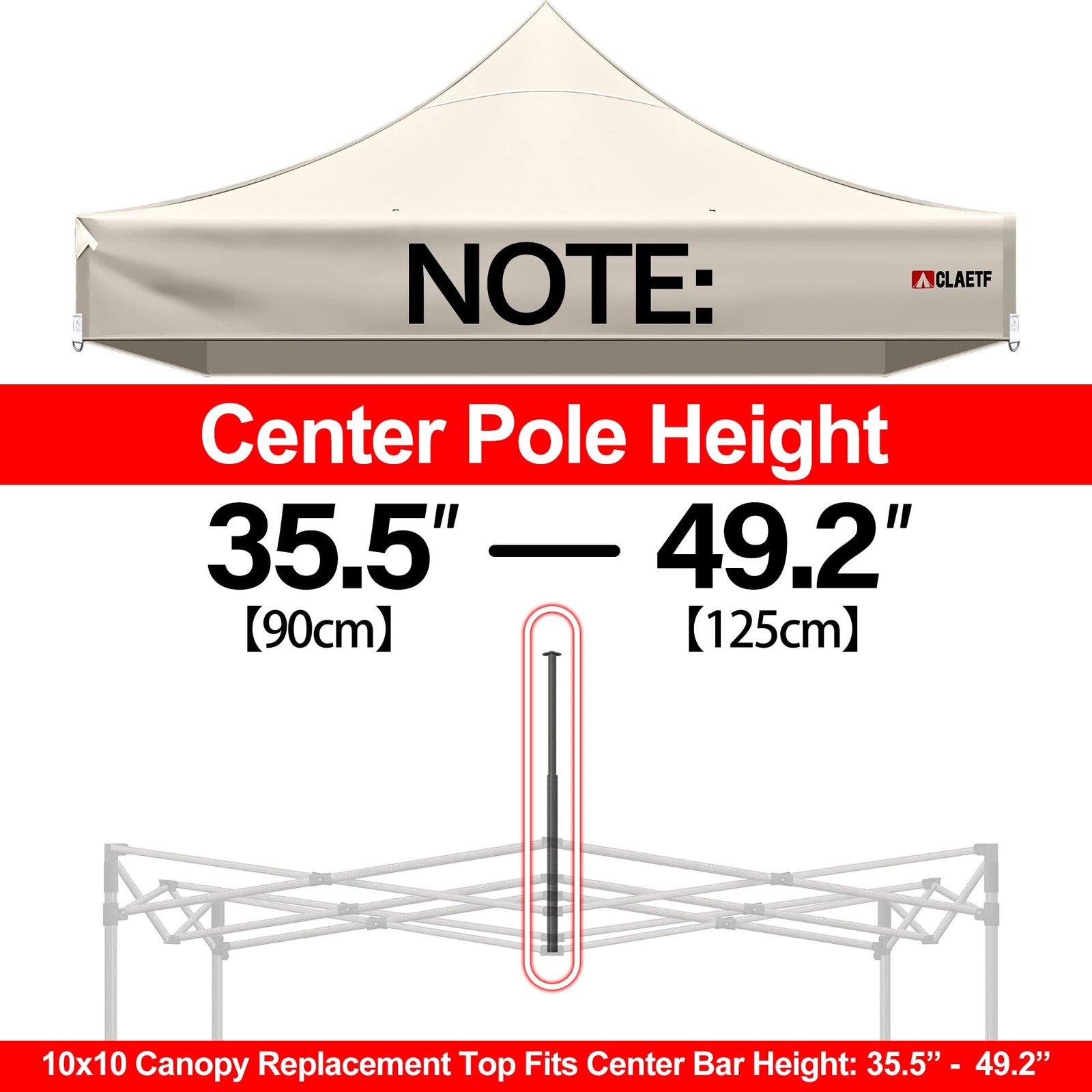 10×10 Canopy Replacement Top for Pop Up Canopy Tent – 4 Drainage Holes，10